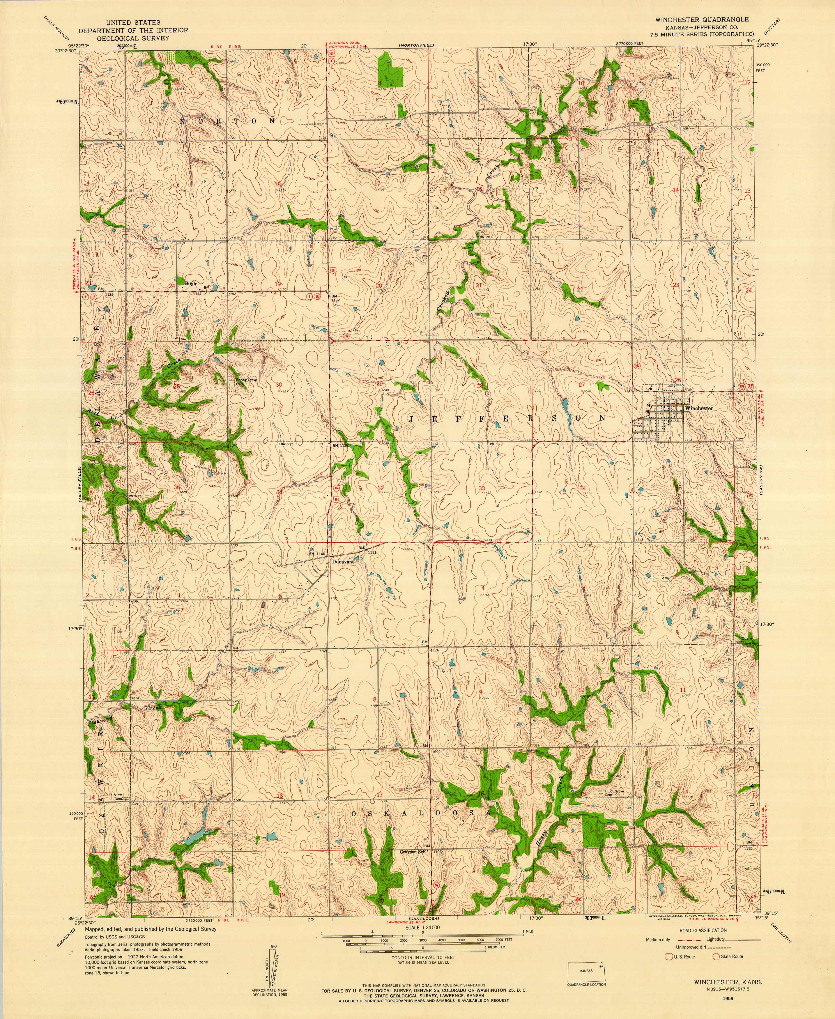 Kansas - Winchester Quadrangle