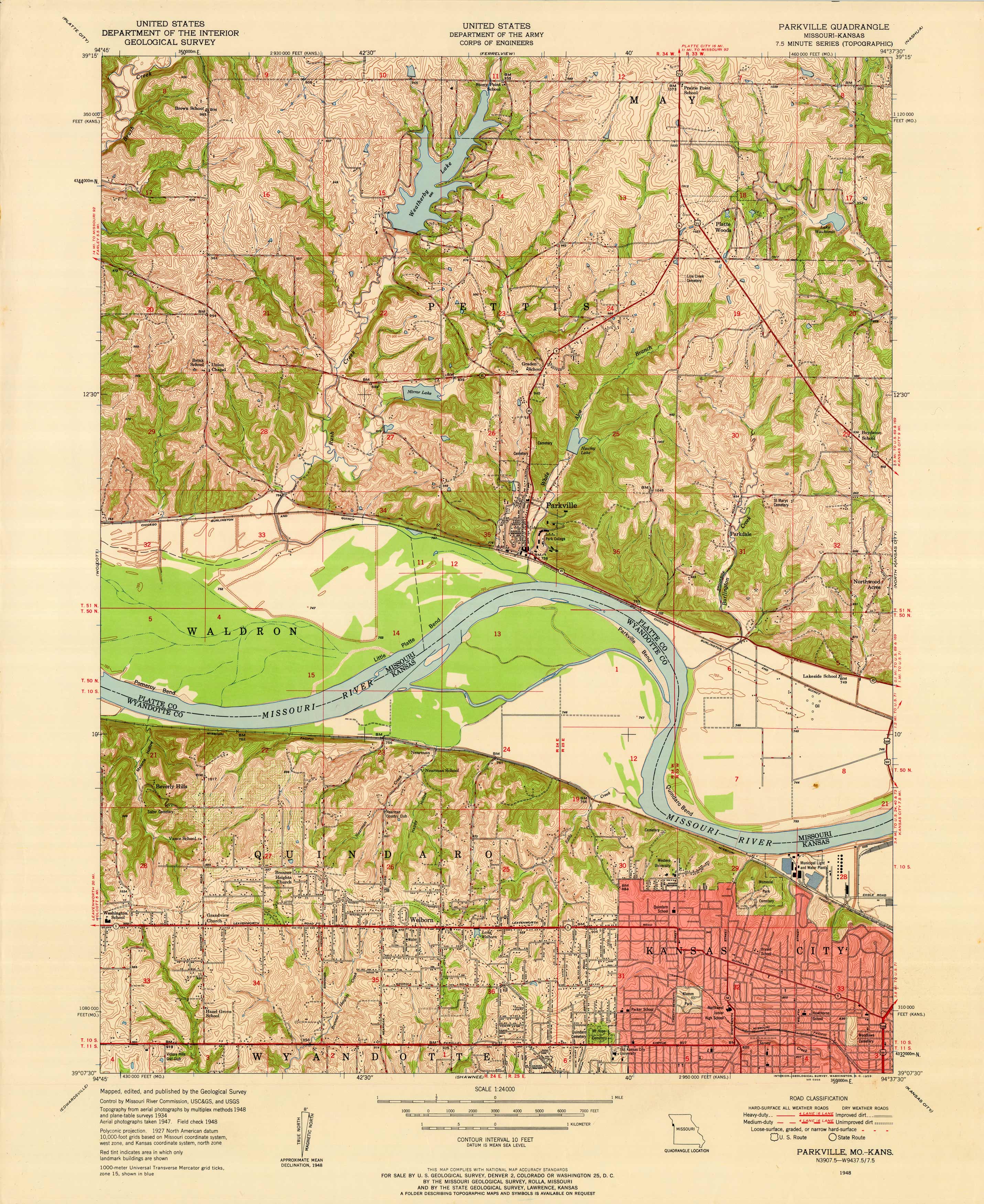 Kansas / Missouri - Parkville Quadrangle