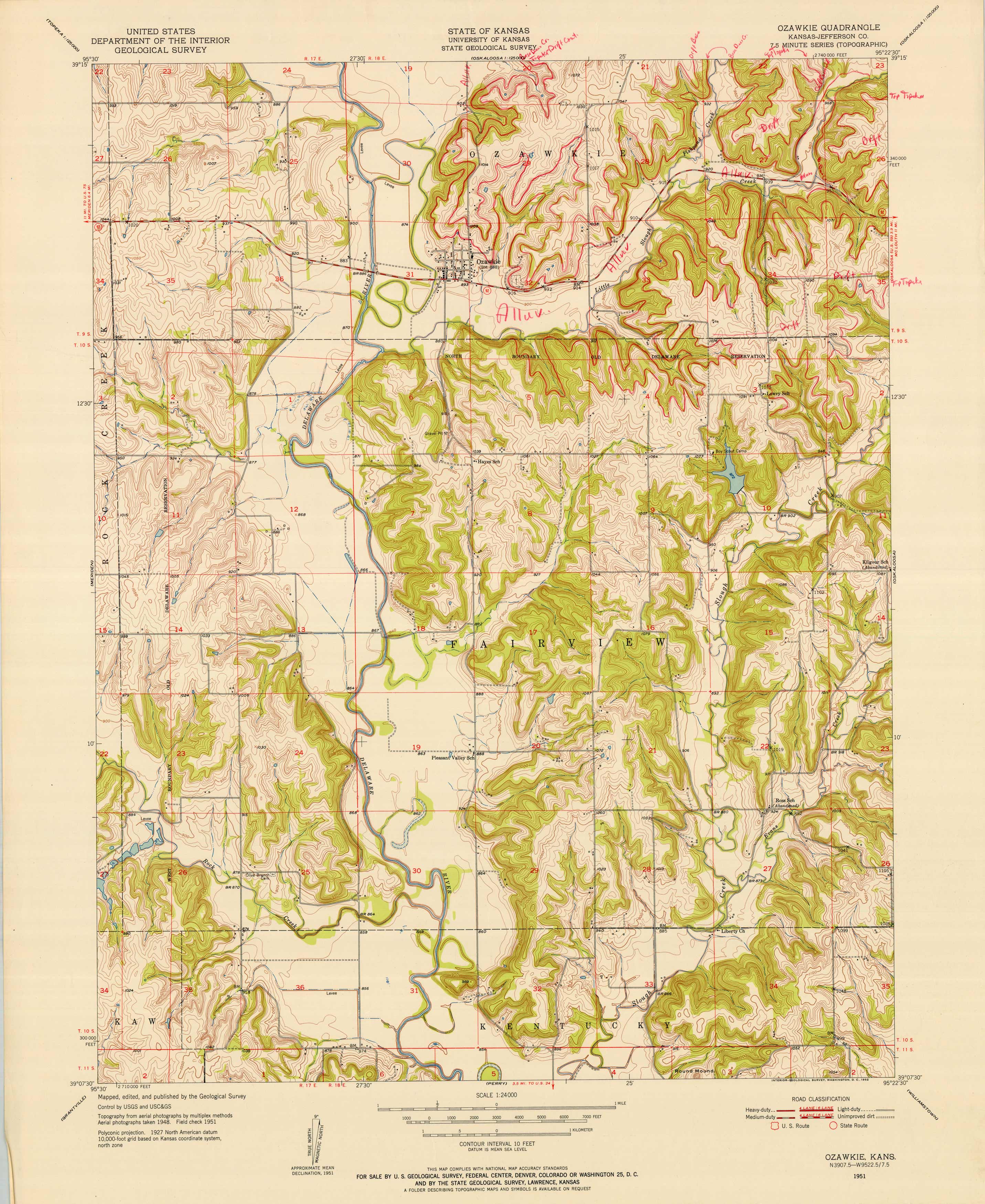 Kansas - Ozawkie Quadrangle