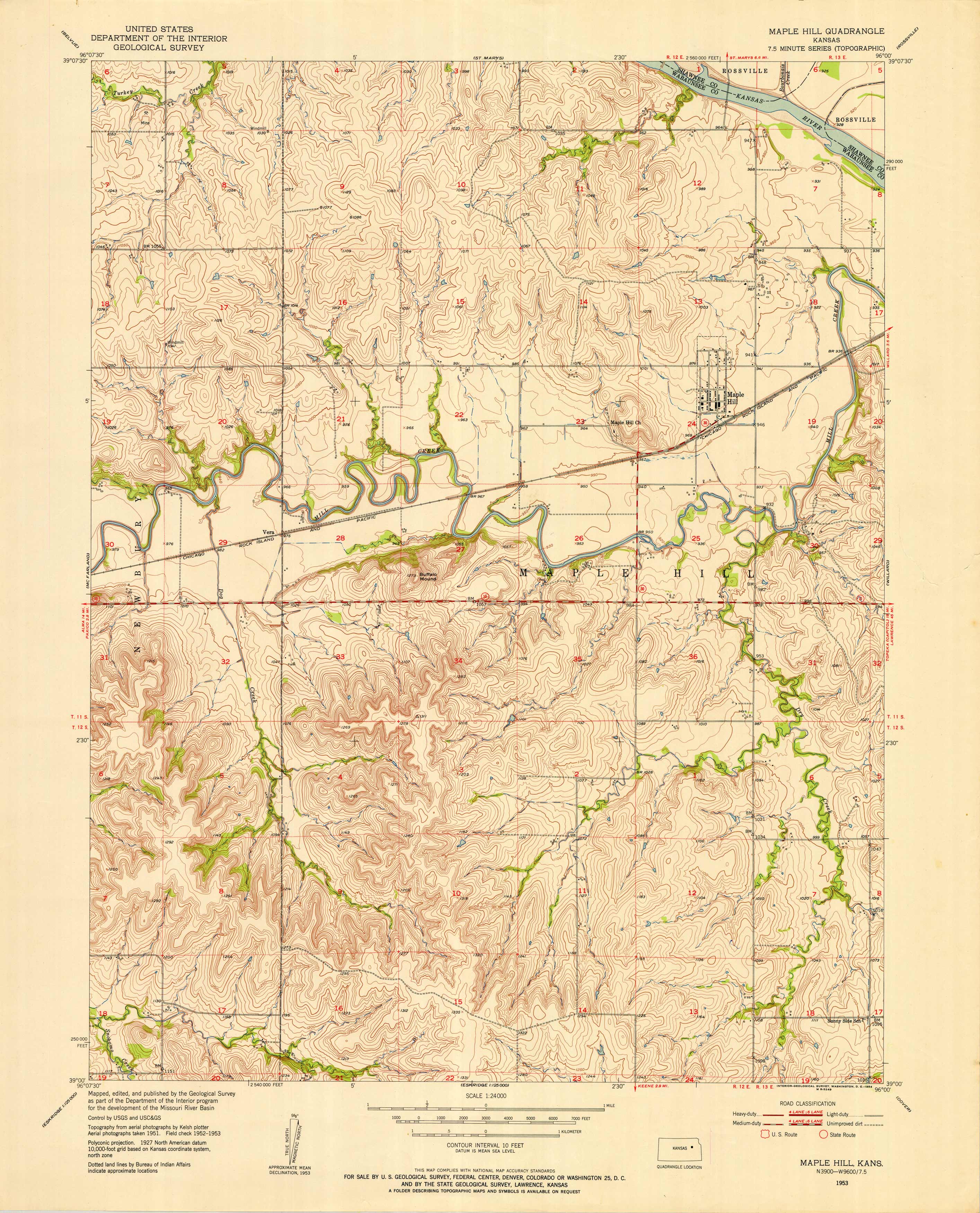 Kansas - Maple Hill Quadrangle
