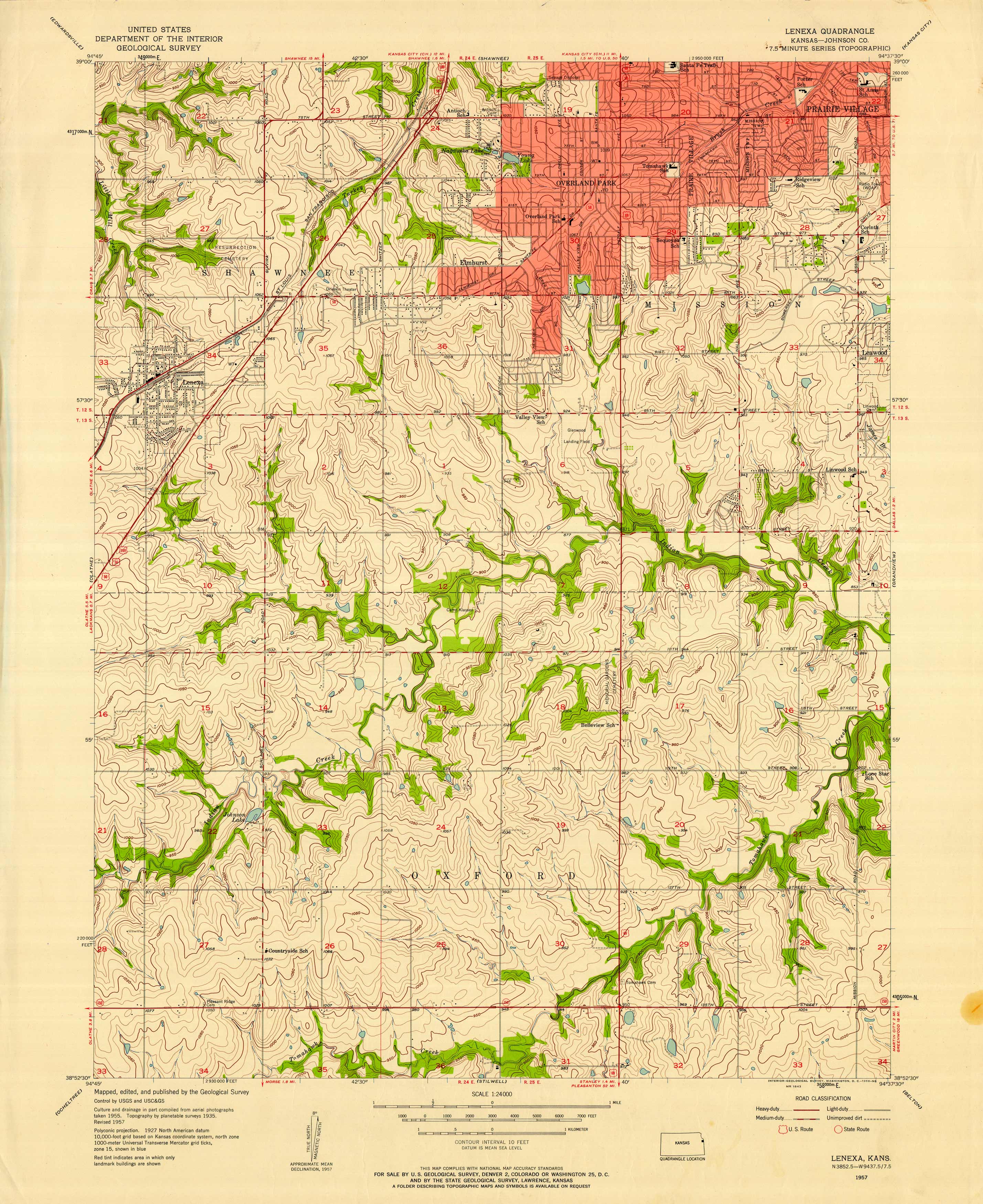 Kansas - Lenexa Quadrangle - Johnson County