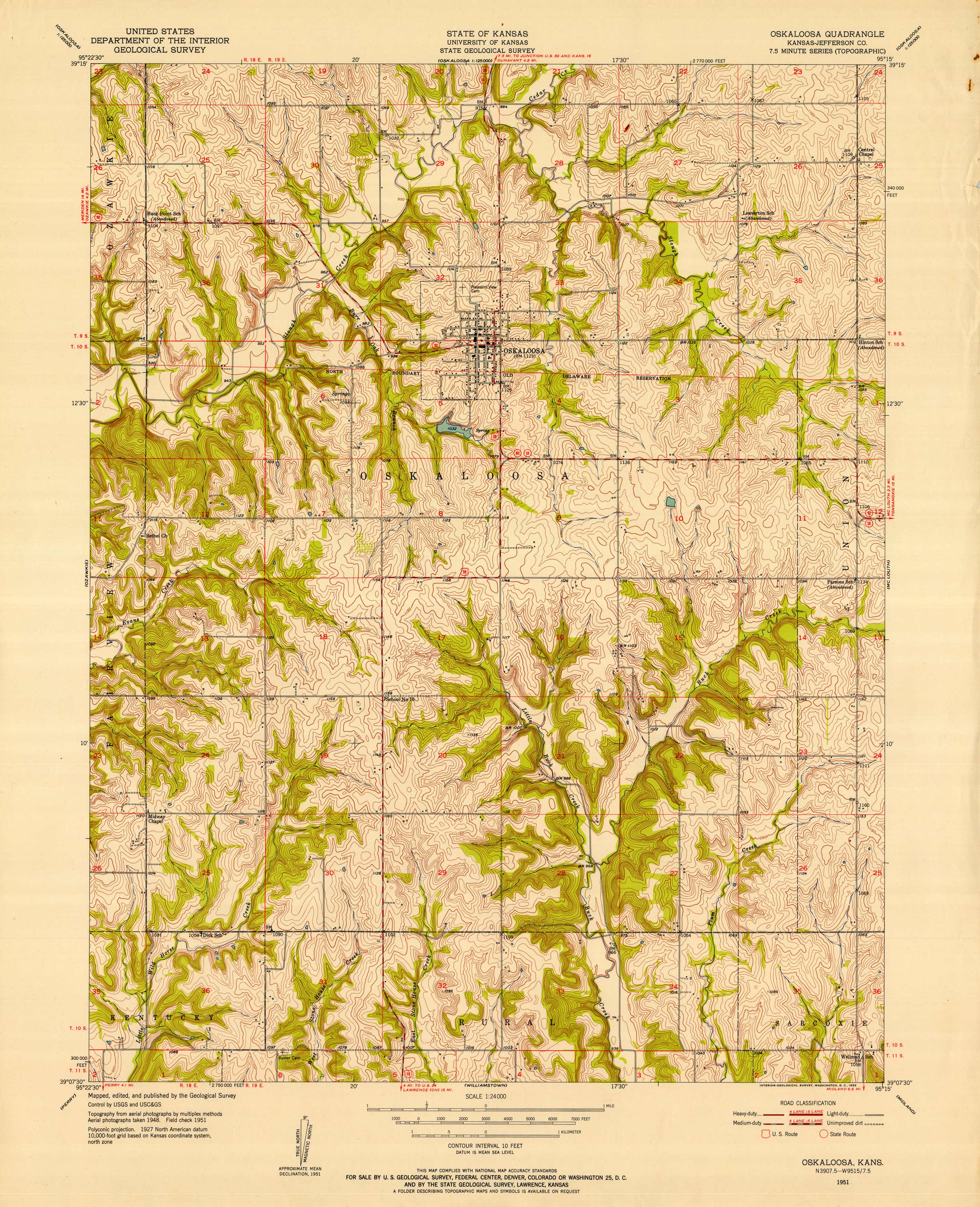 Kansas - Okaloosa Quadrangle - Jefferson County