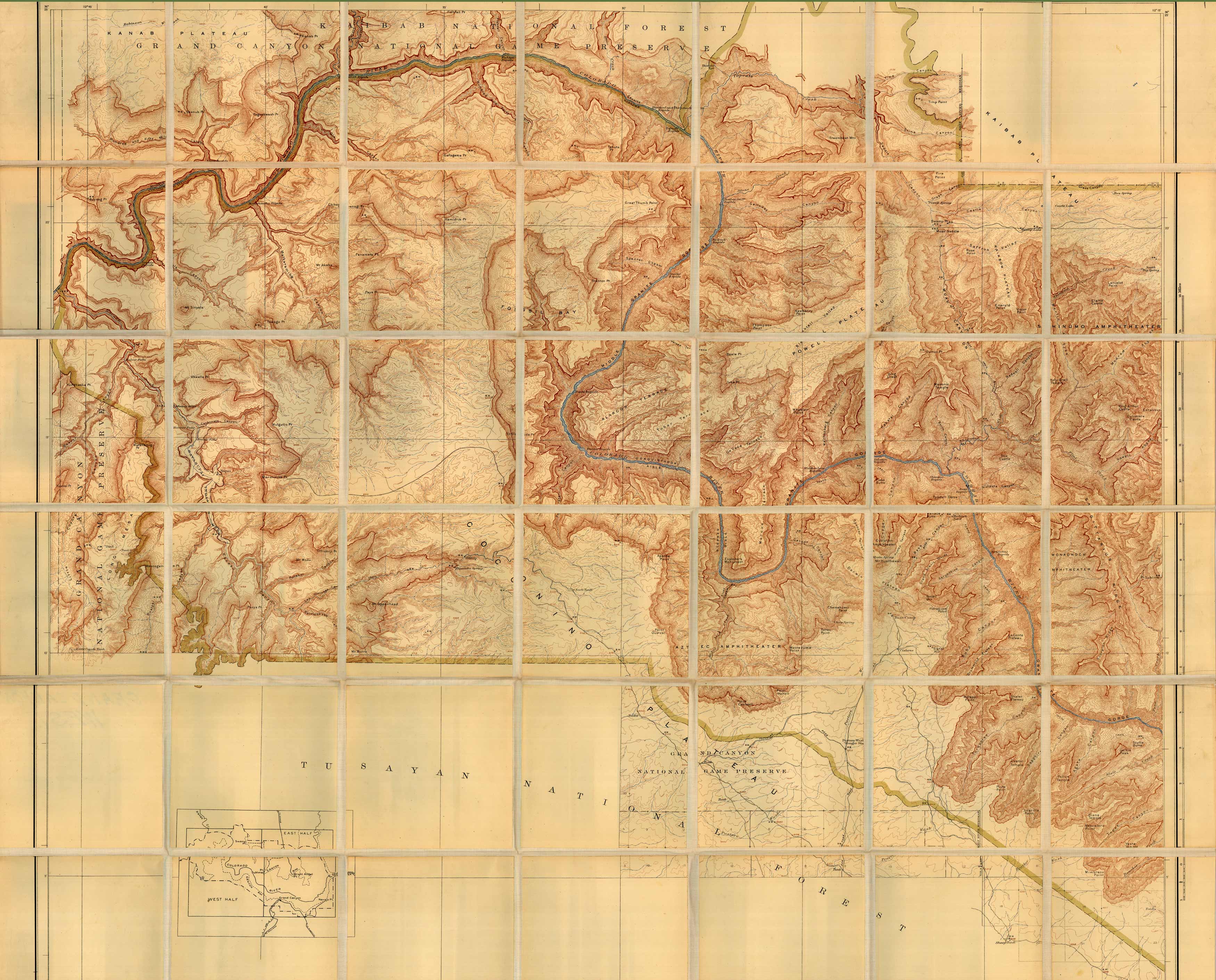 Topographic map of..... (Western Half of Grand Canyon)