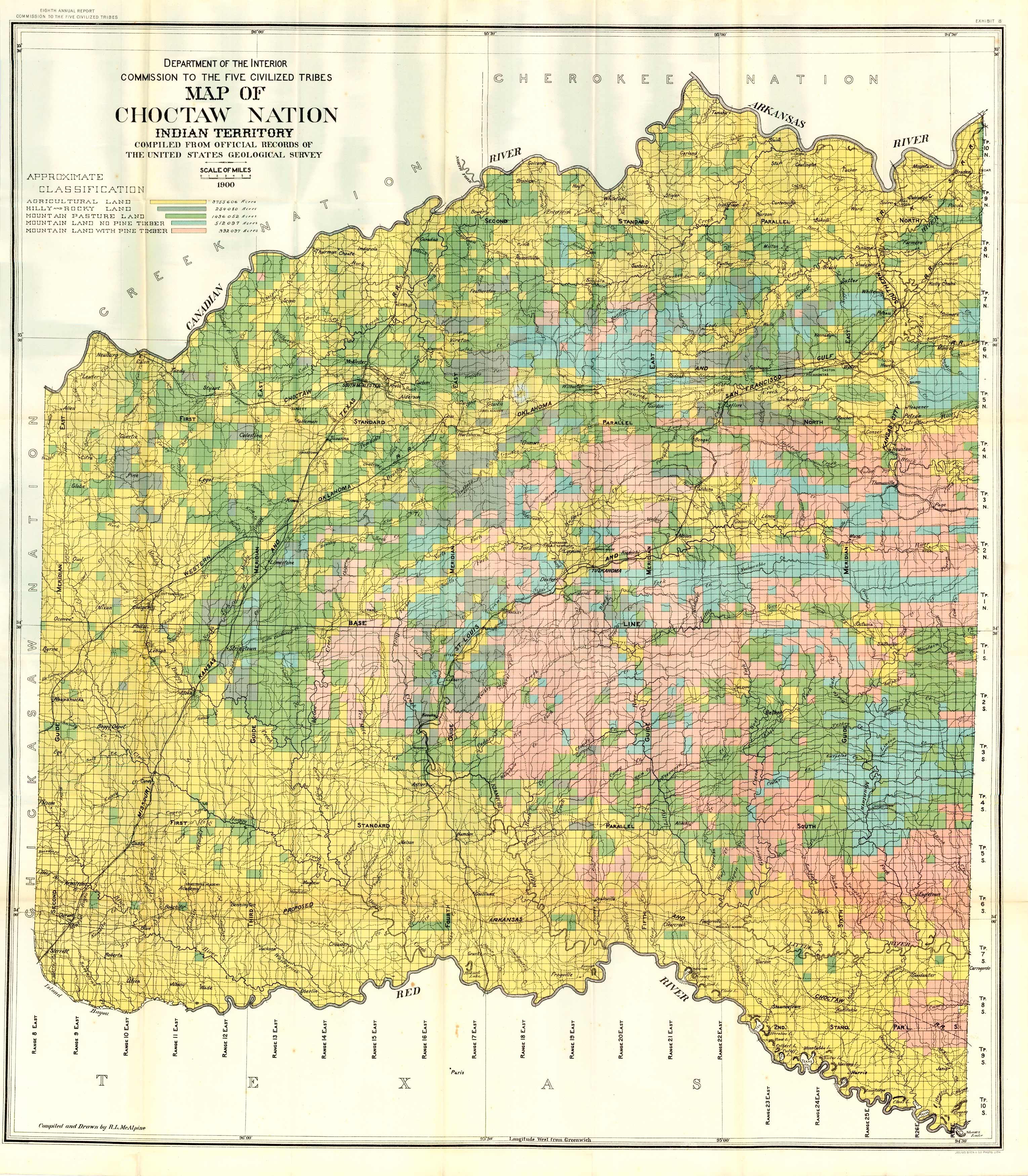 Commission to the Five Civilized Tribes - Map of Choctaw Nation Commission to the Five Civilized Tribes - Map of Choctaw Nation