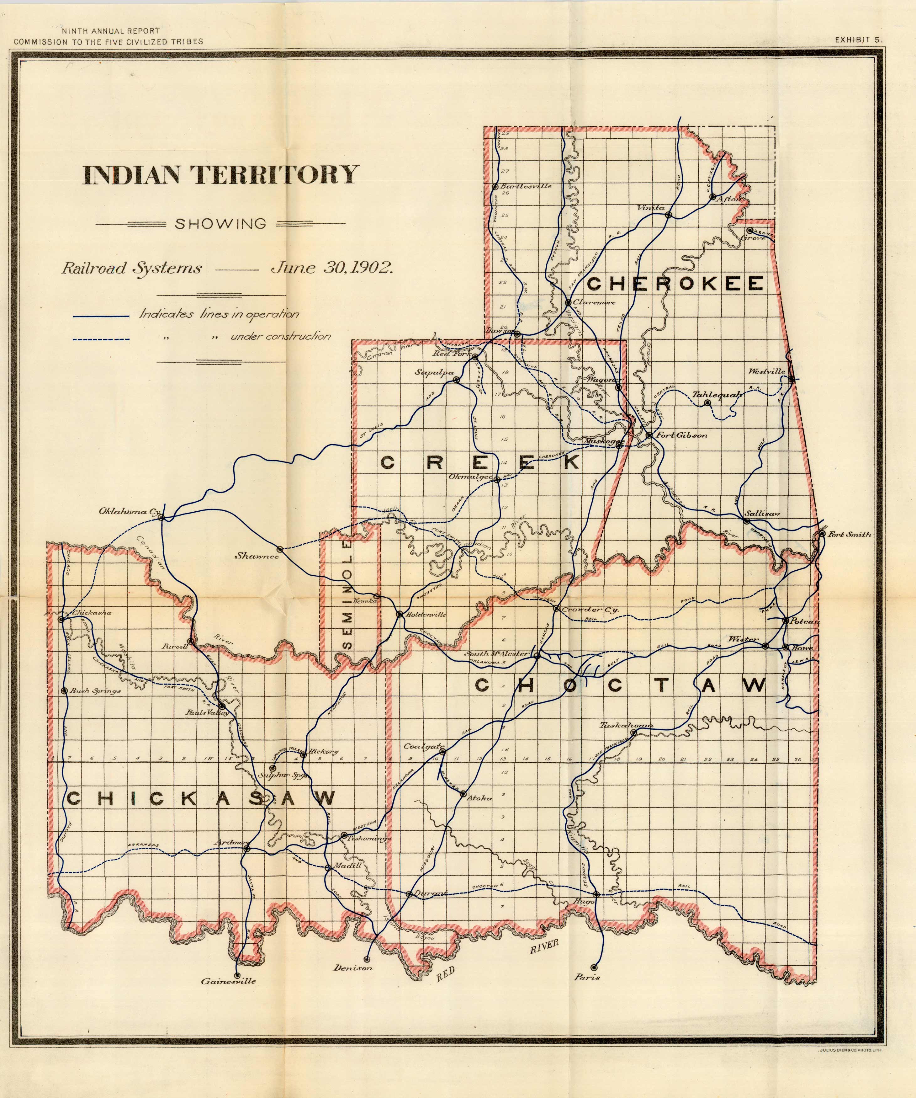 Indian Territory - Ninth Annual Report Commision to the Five Civilized Tribes - Railroad Systems Indian Territory - Ninth Annual Report Commision to the Five Civilized Tribes - Railroad Systems