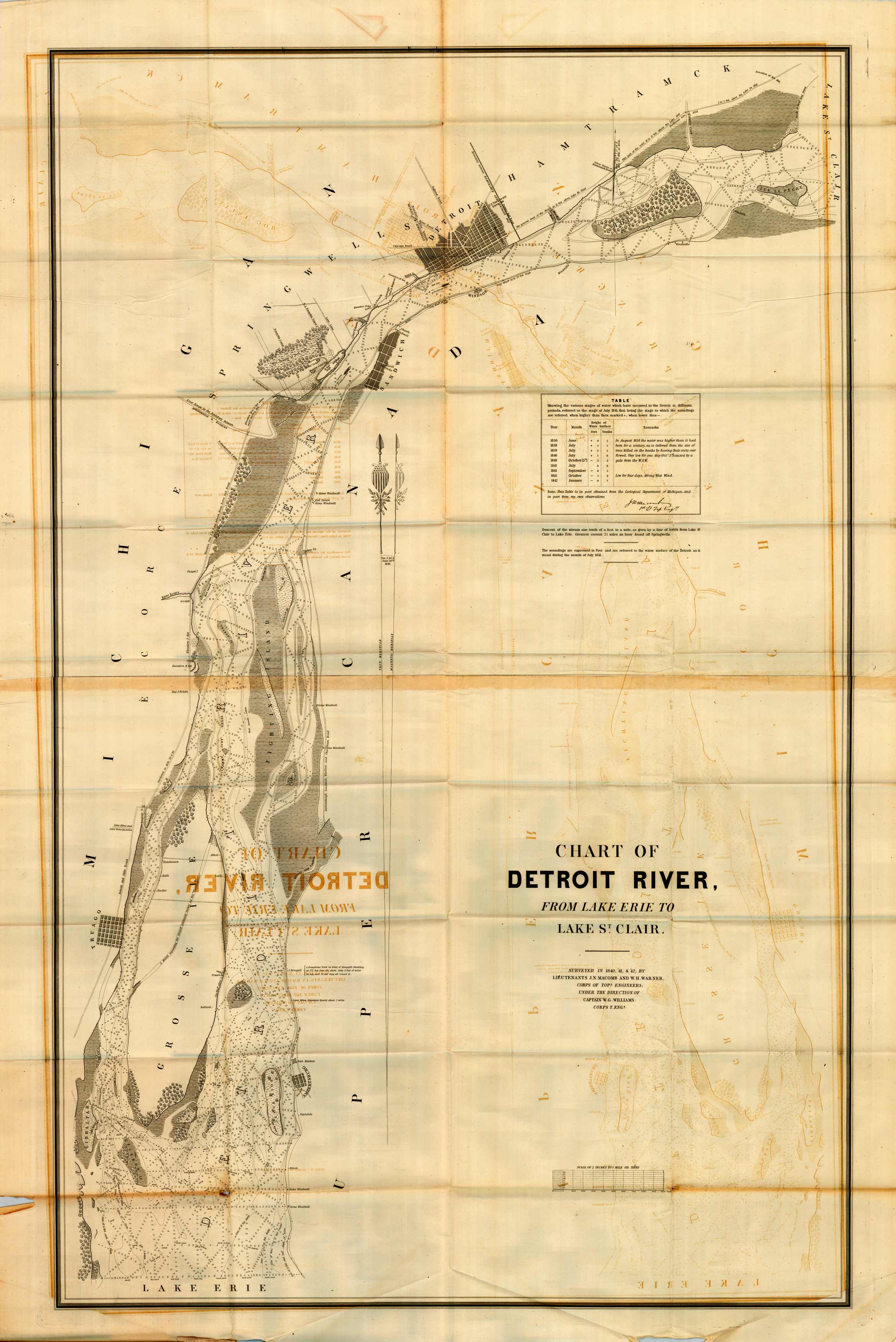 Chart of Detroit River  from Lake Erie to Lake St. Clair
