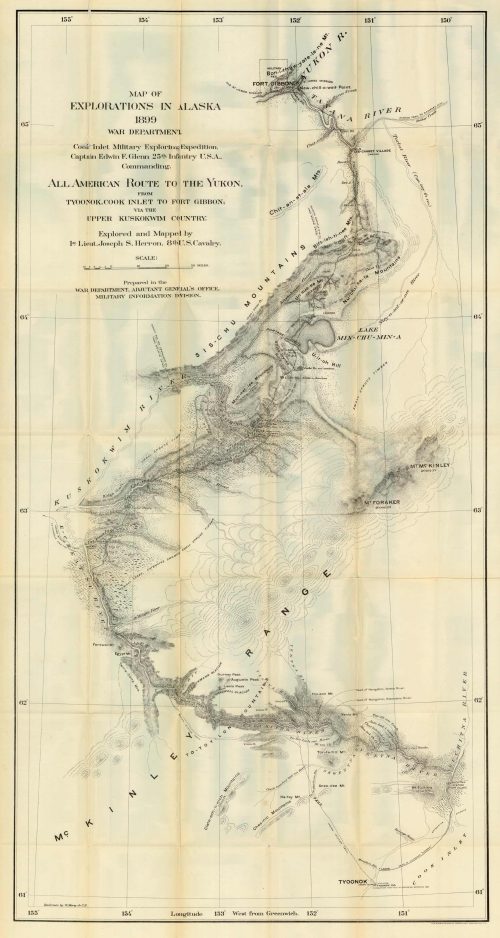 Map of the Explorations in Alaska - All American Route to the Yukon