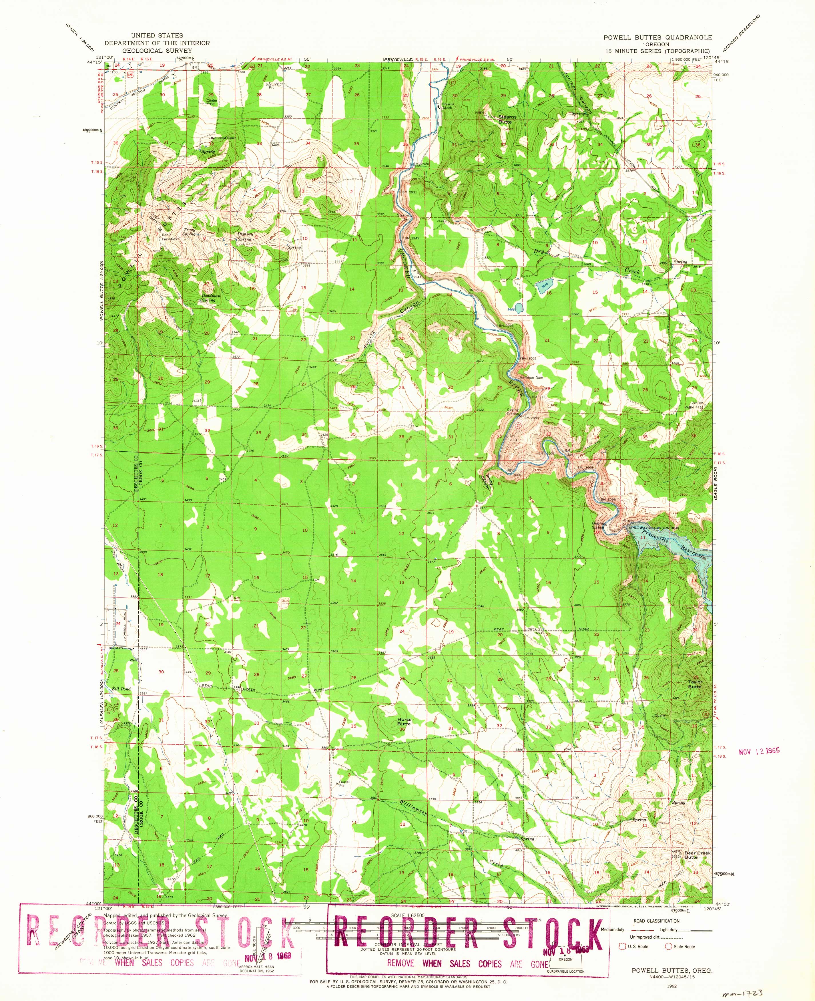 Powell Buttes Quadrangle, Oregon Art Source International