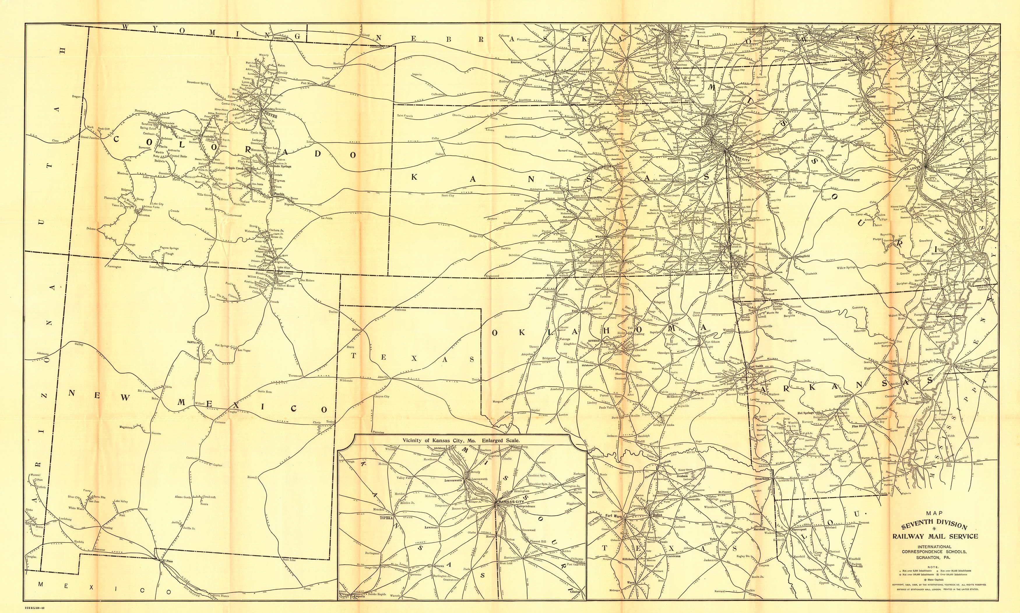 Map - Seventh Division - Railway Mail Service