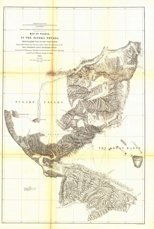 Map of Passes in the Sierra Nevada