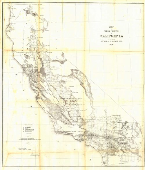 Map of Public Surveys in California to accompany Report of Surveyor Genl. 1856