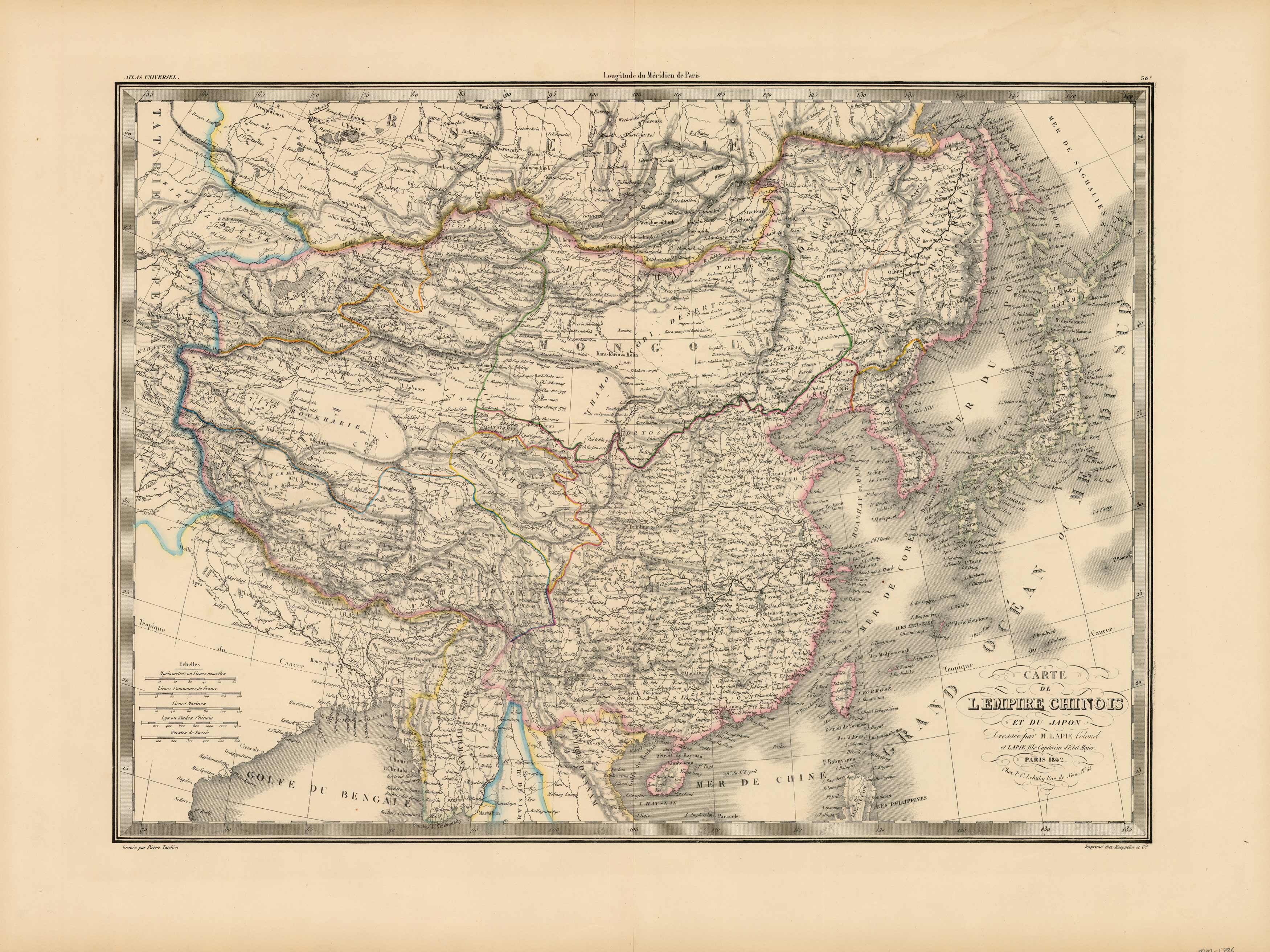 Carte de L Empire Chinois et du Japon (Map of the Chinese Empire and Japan)