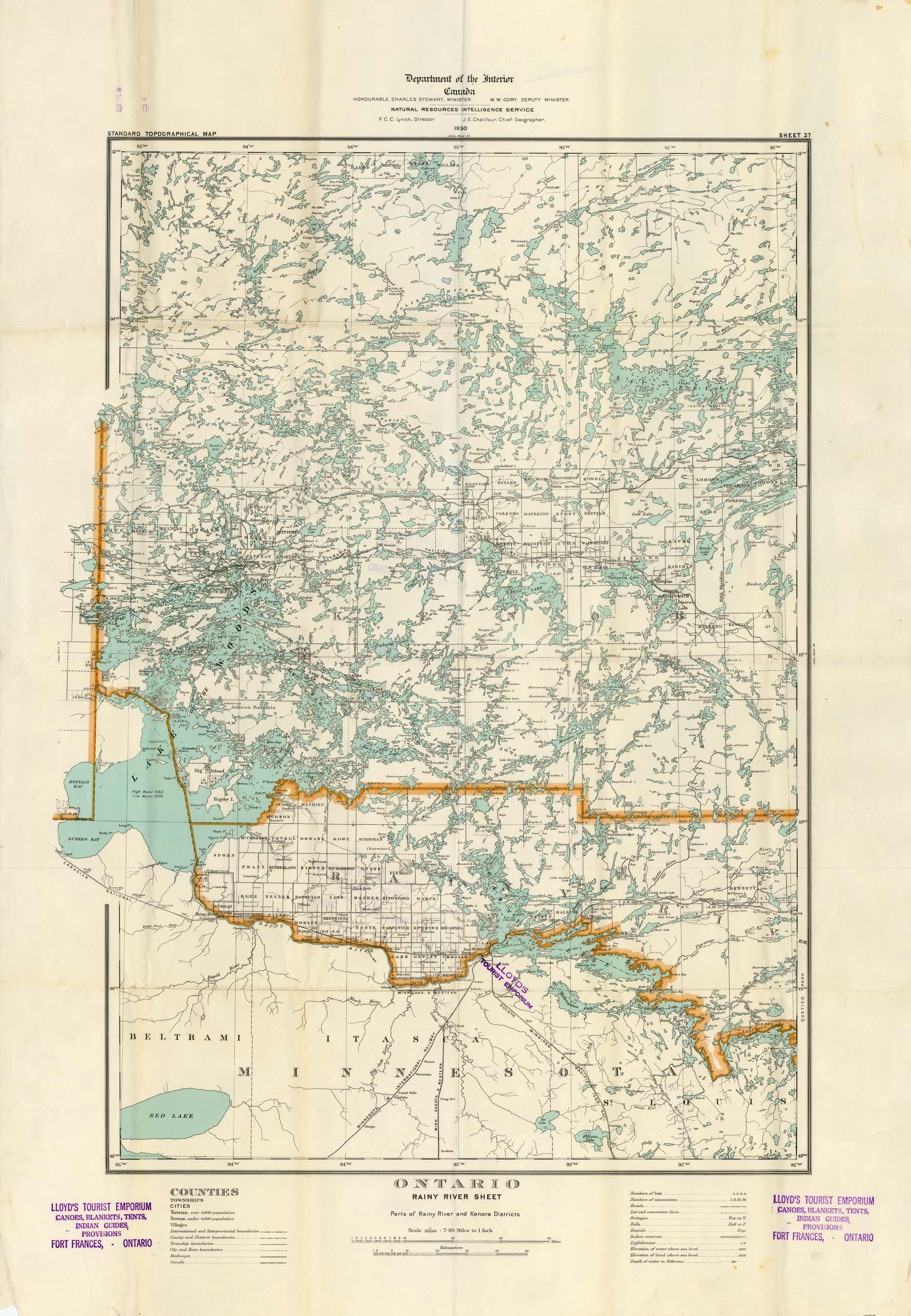 Ontario - Rainy River Sheet (Sheet 27) Ontario - Rainy River Sheet (Sheet 27)