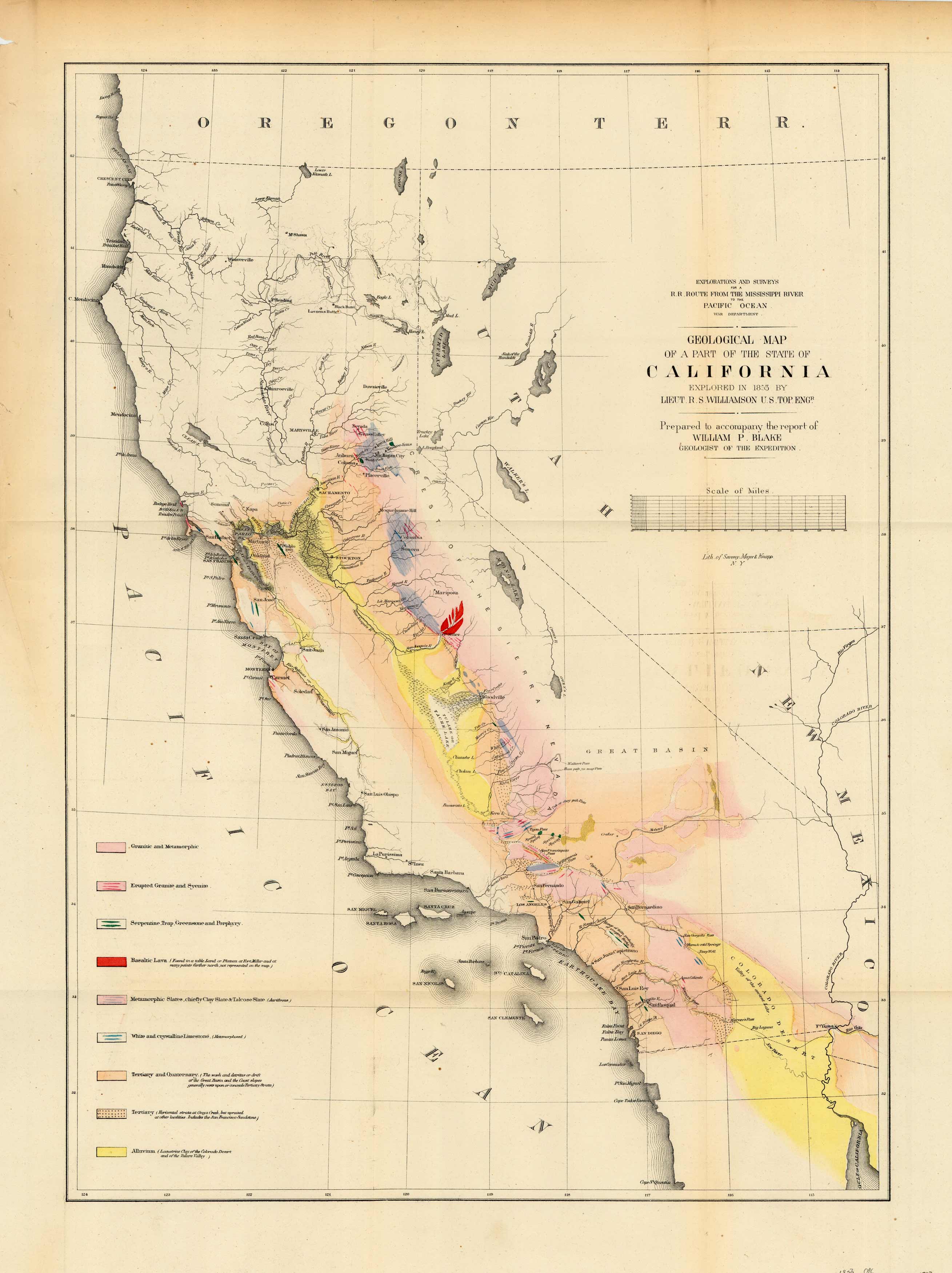 Geological Map of a Part of the State of California Geological Map of a Part of the State of California