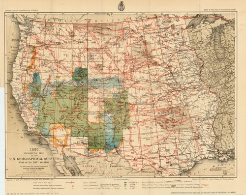 1880 Progress Map of the U.S. Geographical Surveys West of the 100th Meridian