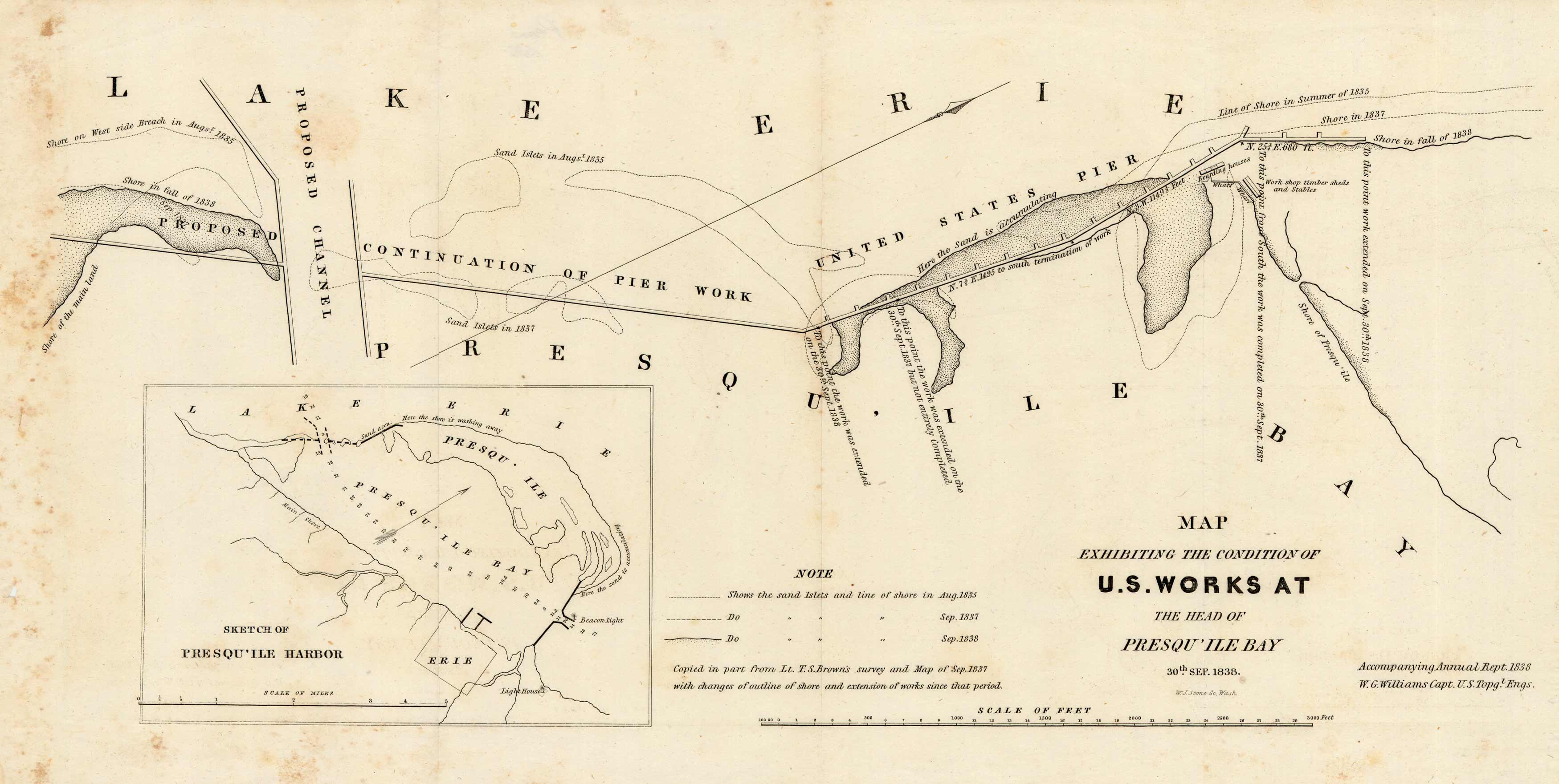 Map Exhibiting the Condition of U.S. Works at the Head of Presquile Bay