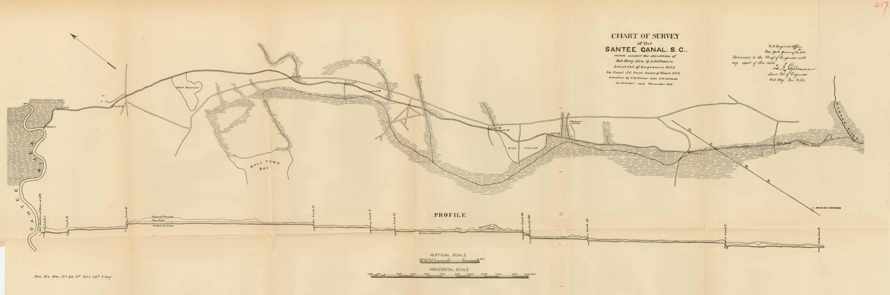 Chart of Survey of the Santee Canal Chart of Survey of the Santee Canal