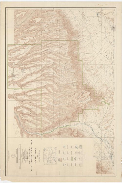 Topographic Map of Mesa Verde National Park - Montezuma County