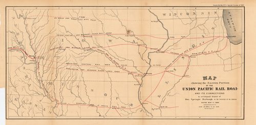 Map showing the Eastern Portion of the Union Pacific Rail Road and its Connections