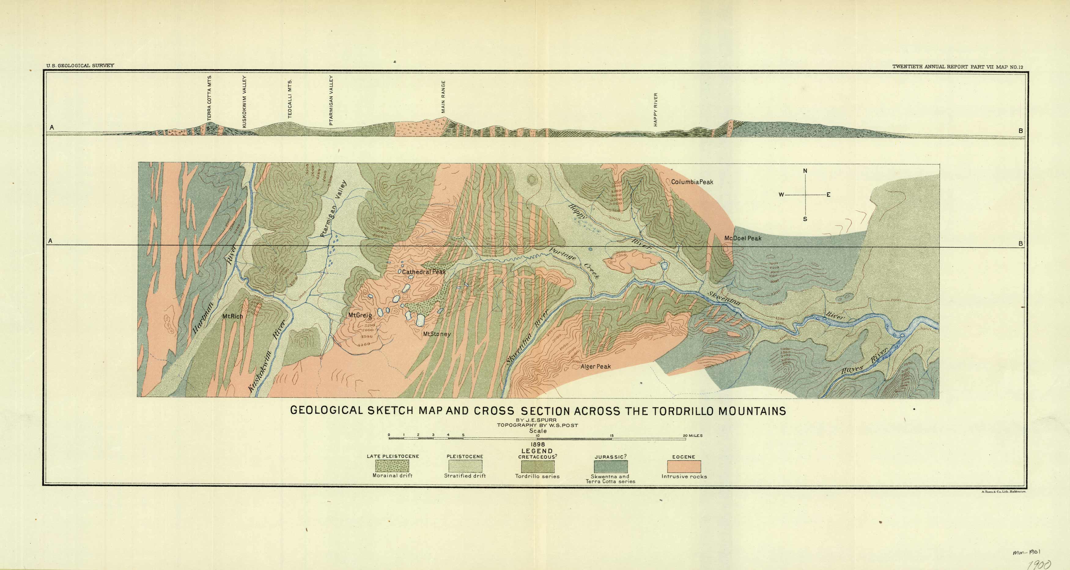 Geological Sketch Map and Cross Section Across the Tordrillo Mountains ...