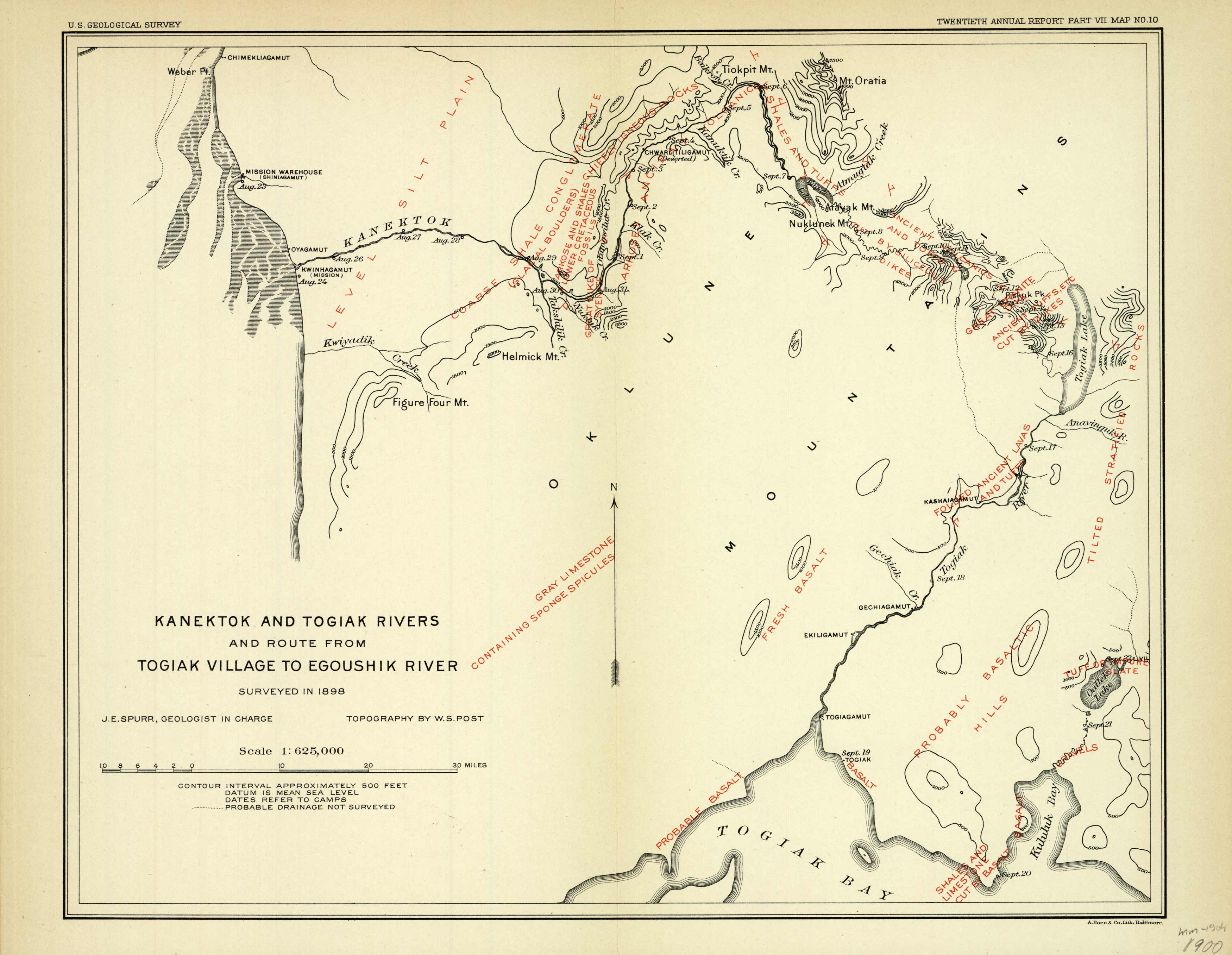 Kanektok and Togiak Rivers and route from Togiak Village to Egoushik River Kanektok and Togiak Rivers and route from Togiak Village to Egoushik River