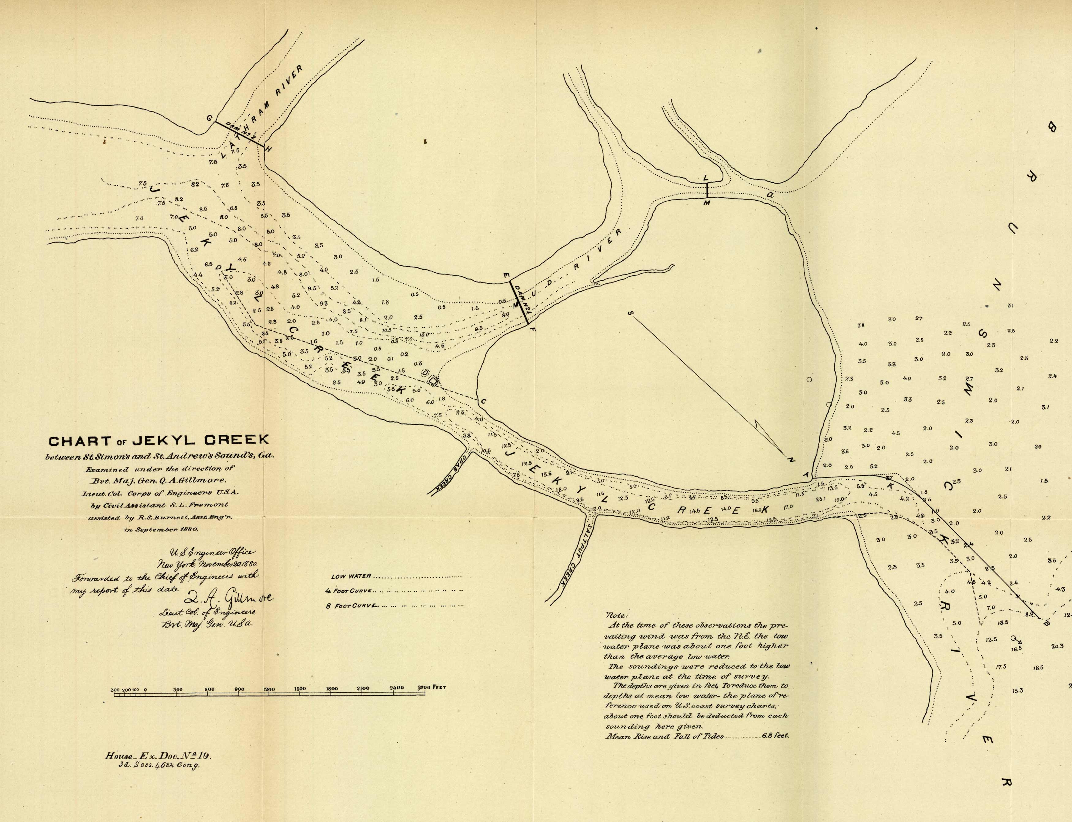 Chart of Jekyl Creek between St. Simons and St. Andrew's Sound's