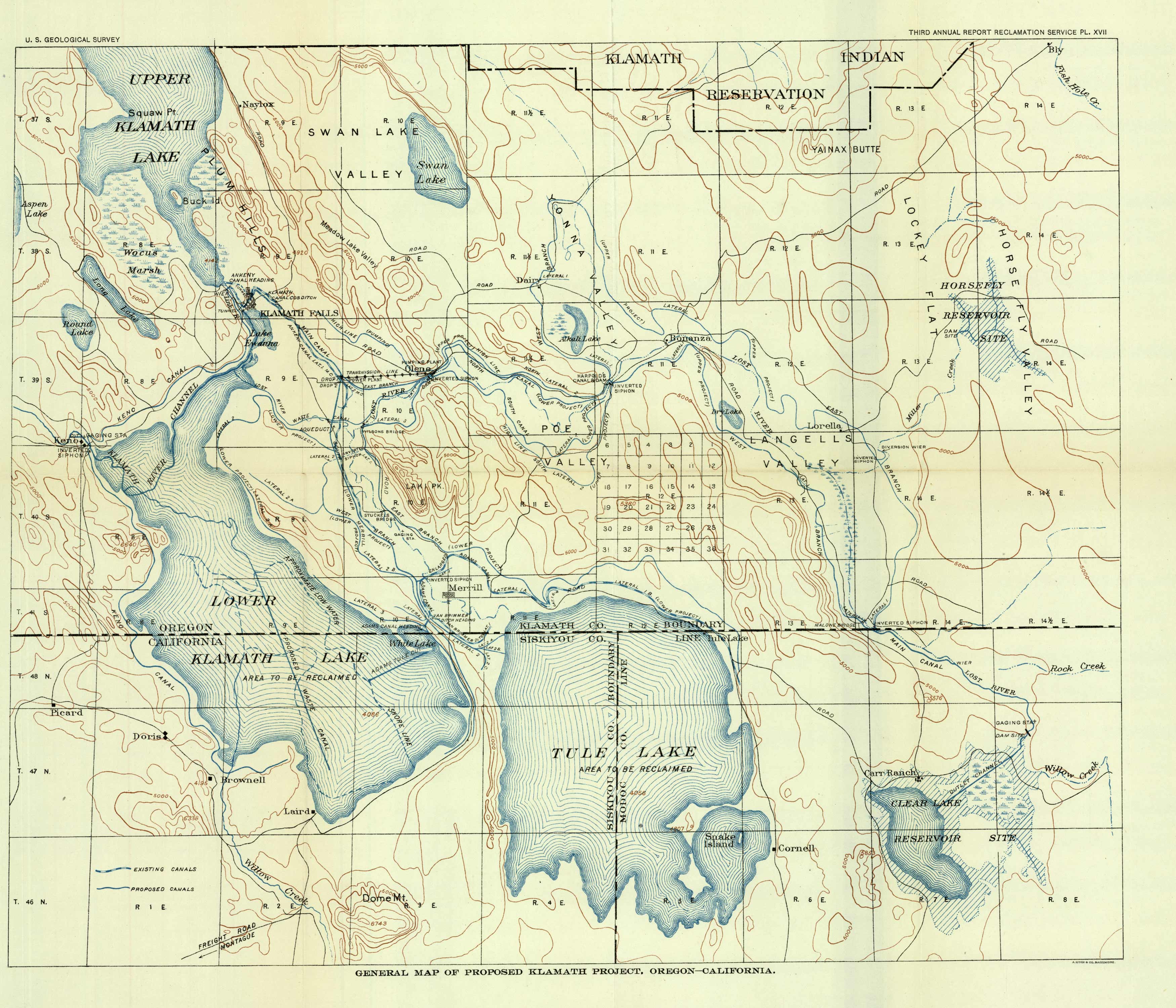 General Map of Proposed Klamath Project