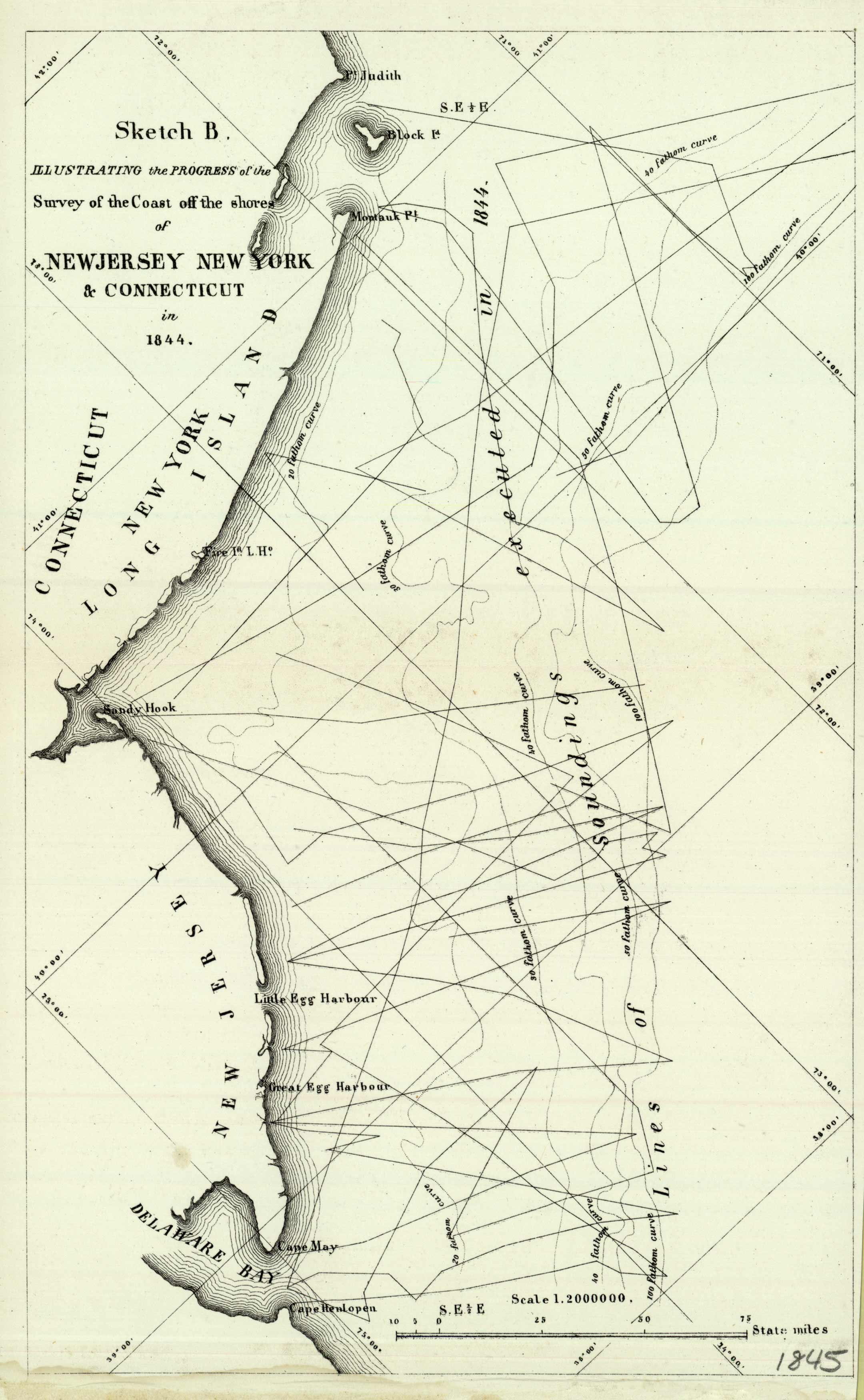 Sketch B Illustrating the Progress of the Survey of the Coast off the shores of New Jersey Sketch B Illustrating the Progress of the Survey of the Coast off the shores of New Jersey