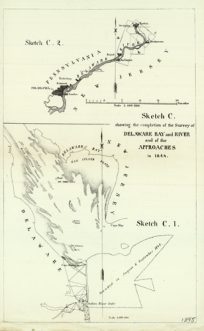 Sketch C. 2. showing the Completion of the Survey of Delaware Bay and River and of the Approaches in 1844