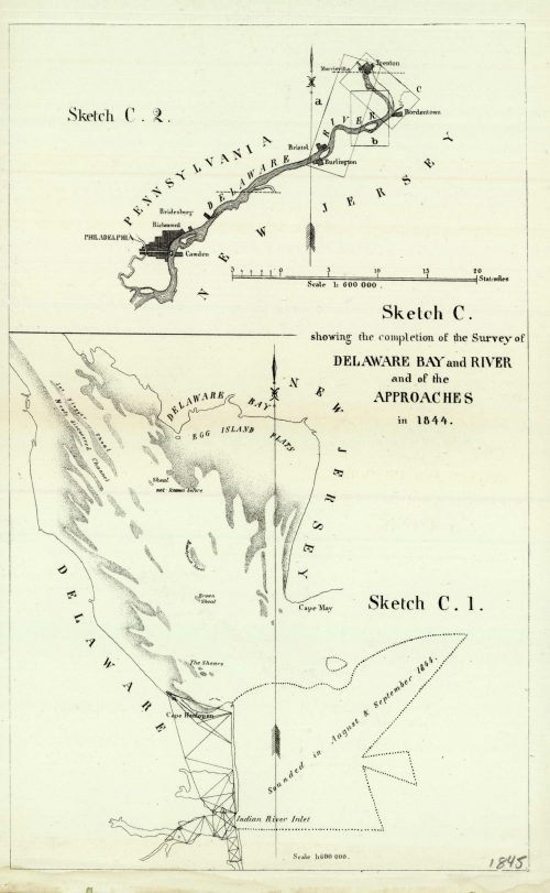 Sketch C. 2. showing the Completion of the Survey of Delaware Bay and River and of the Approaches in 1844