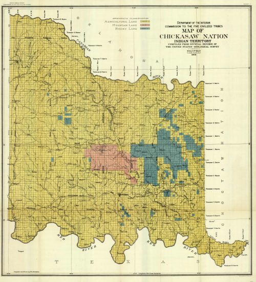 Map of the Chickasaw Nation - Indian Territory oklahoma