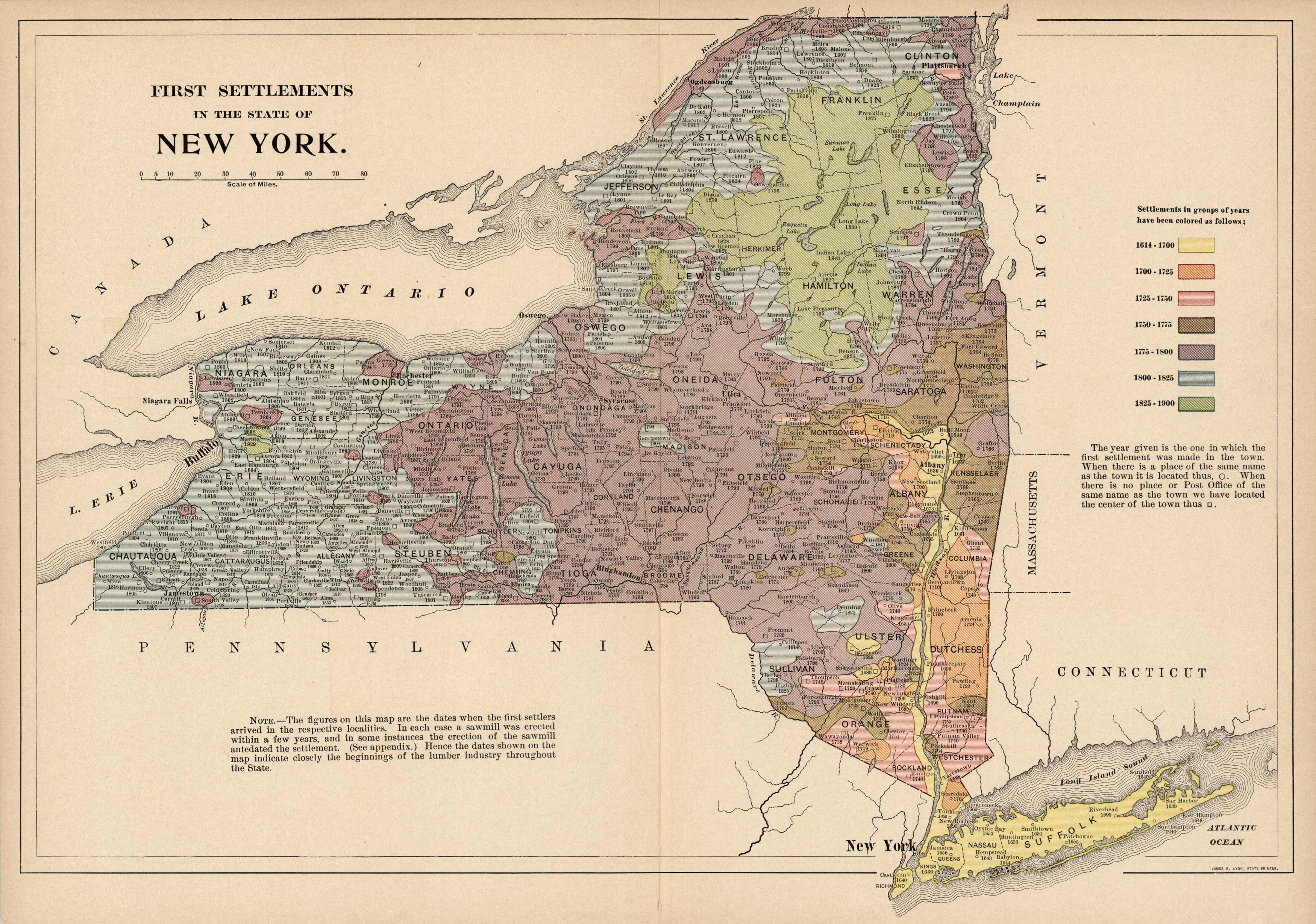 First Settlements in the State of New York