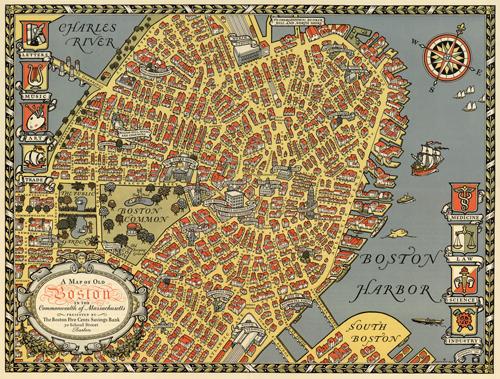 A Map of Old Boston in the Commonwealth of Massachusetts