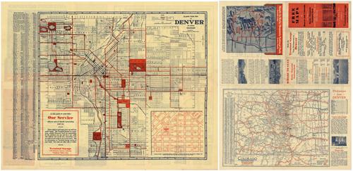 Clasons Road Map of Colorado Showing Paved Roads