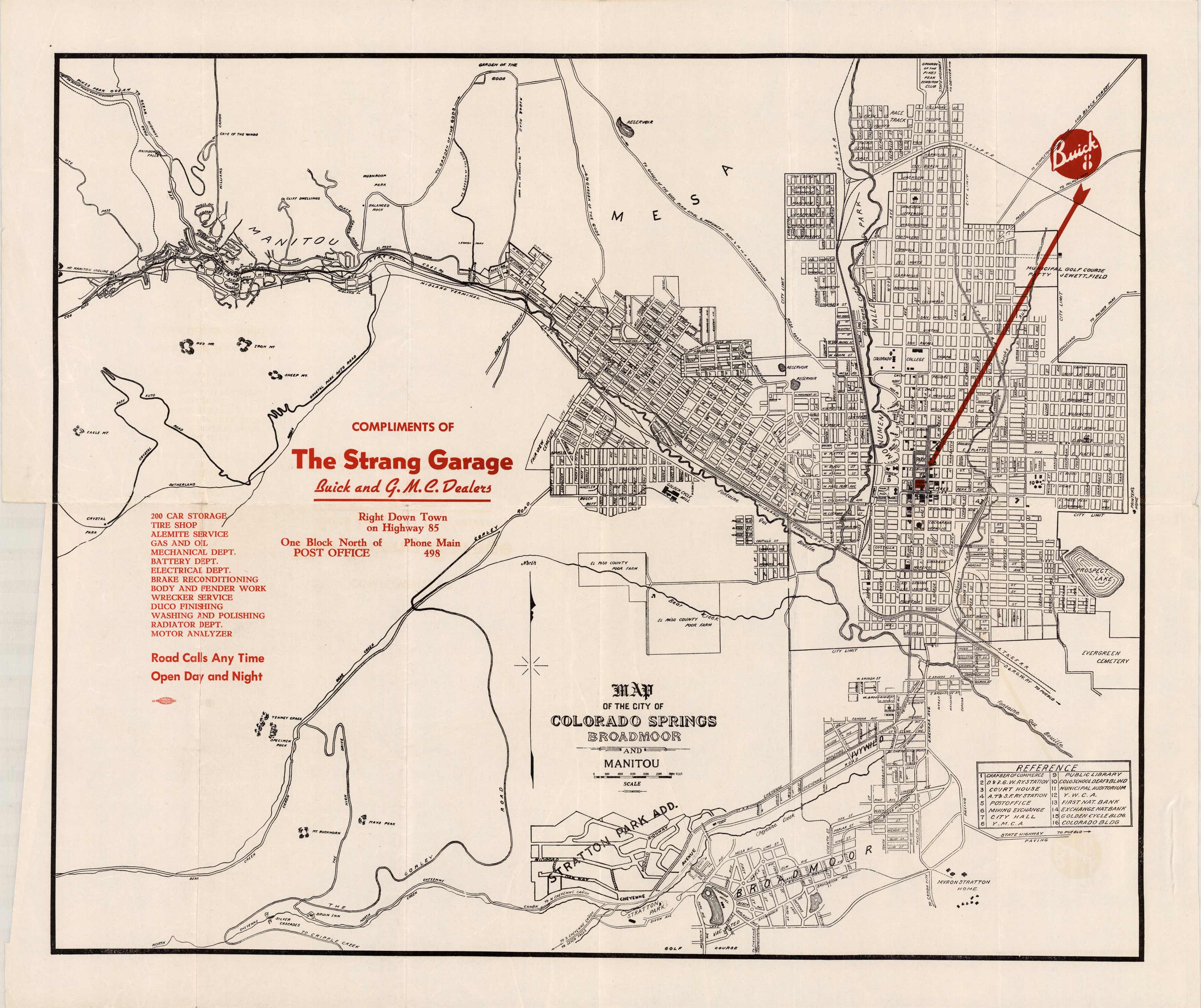 Map of the City of Colorado Springs Broadmoor and Manitou Map of the City of Colorado Springs Broadmoor and Manitou