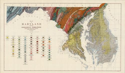 Map of Maryland Showing Geological Formations