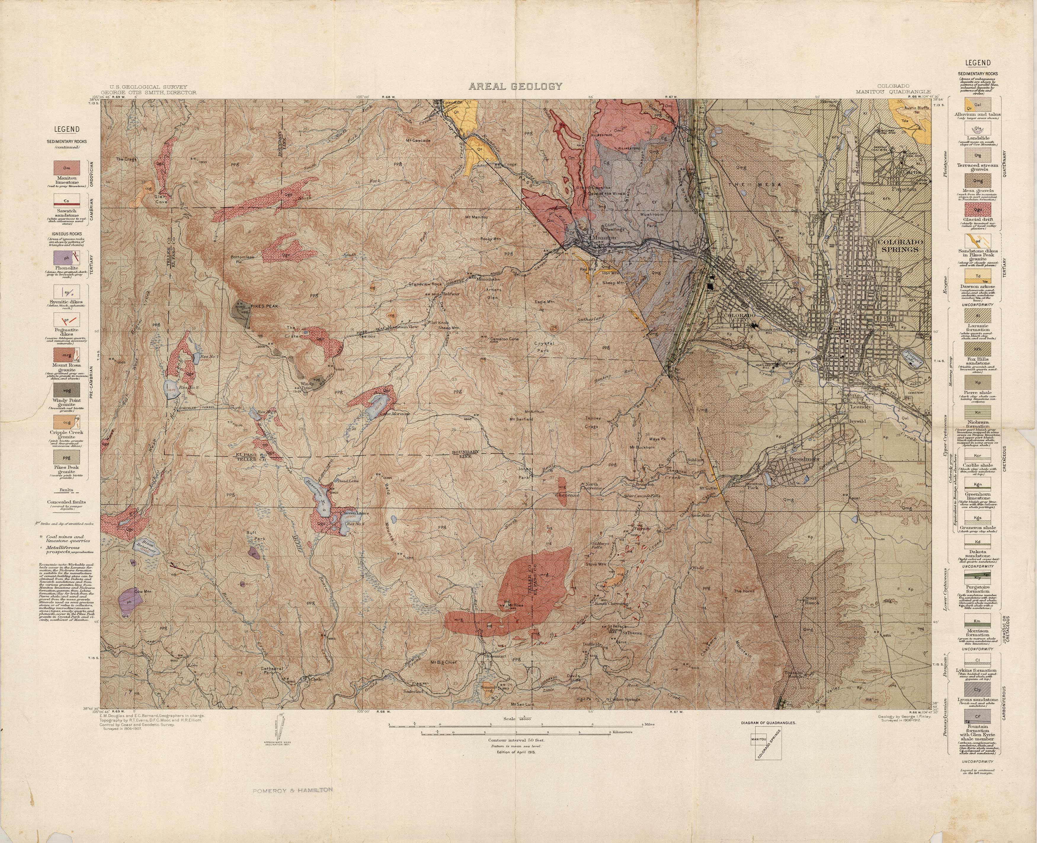 Areal Geology - Colorado Manitou Quadrangle Areal Geology - Colorado Manitou Quadrangle