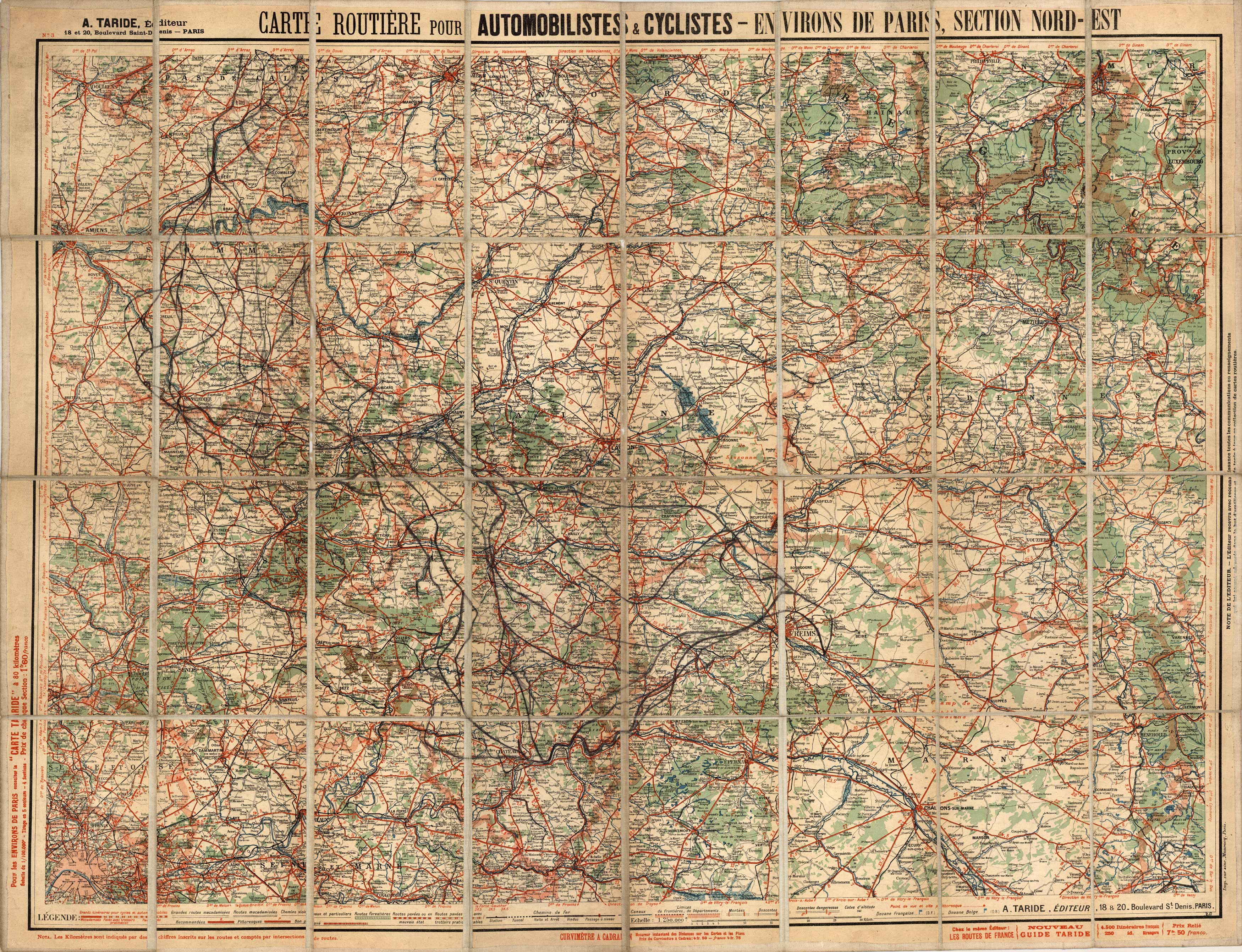 Carte Routiï¿½re Pour Automobilistes & Cyclists - Environs De Paris