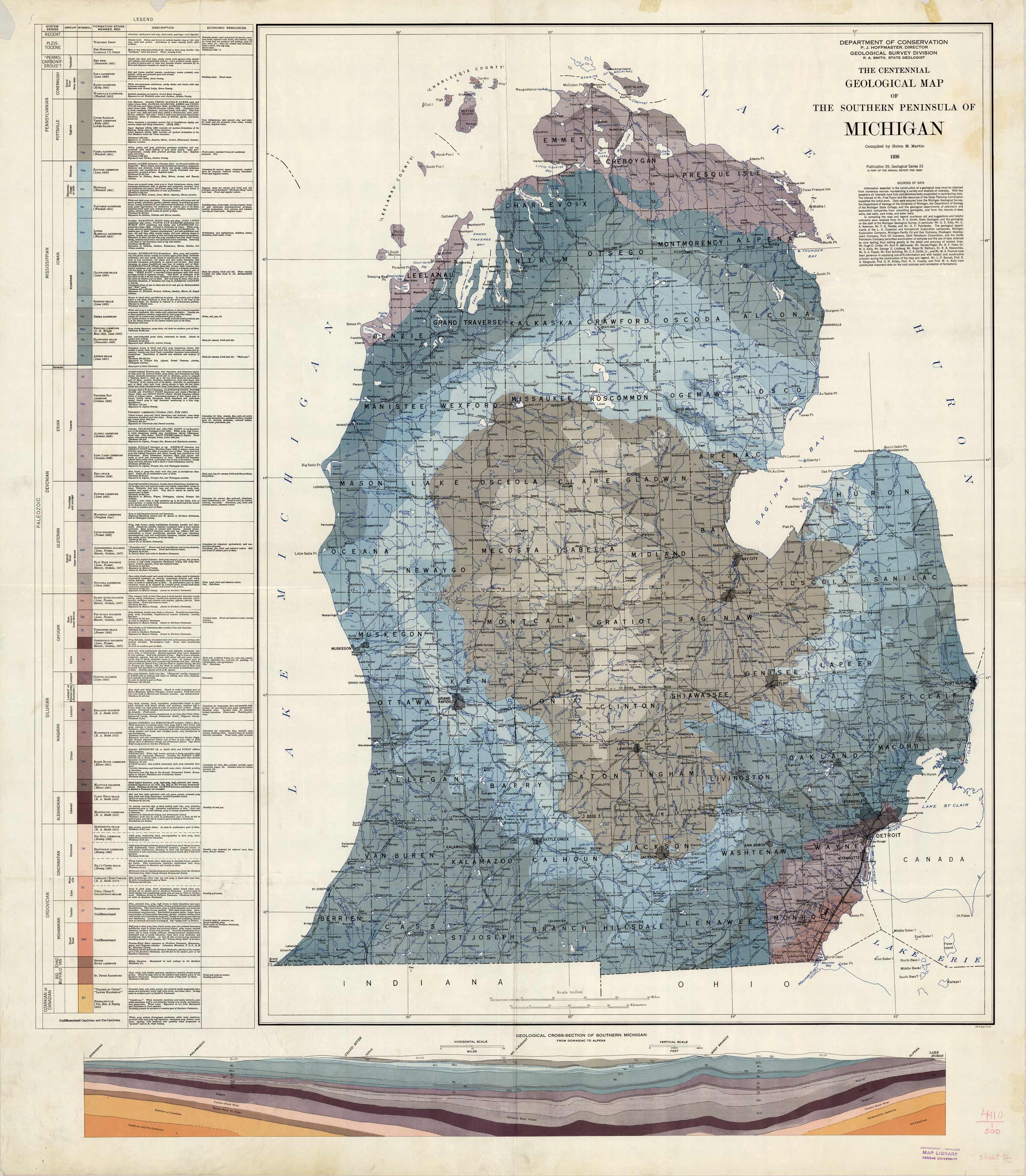 The Centennial Geological Map of the Southern Peninsula of Michigan The Centennial Geological Map of the Southern Peninsula of Michigan