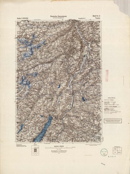 Deutsche Heereskarte (German Army Map) - Trento
