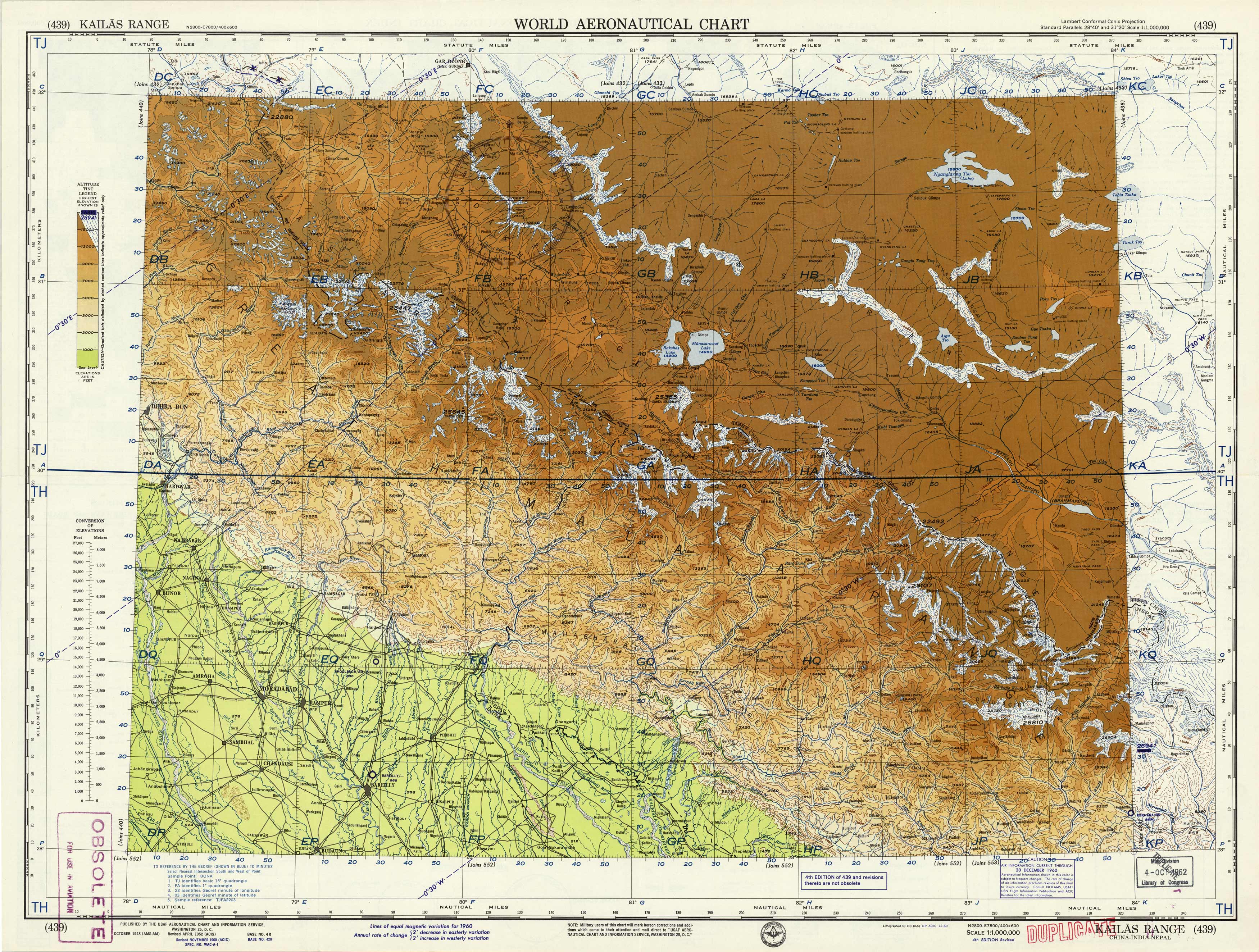 World Aeronautical Chart - Kailas Range (China