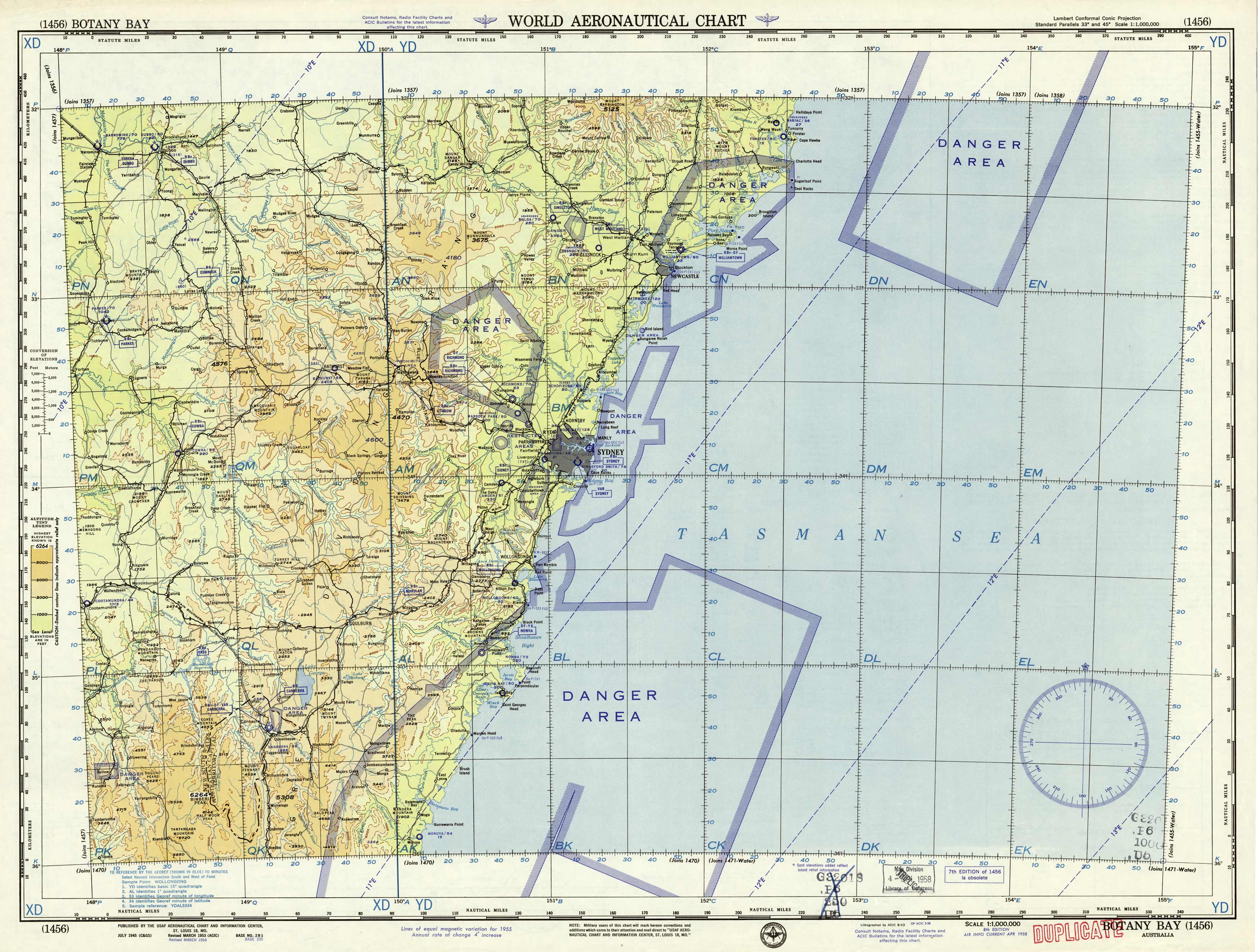 World Aeronautical Chart - Botany Bay, Australia - Art Source International