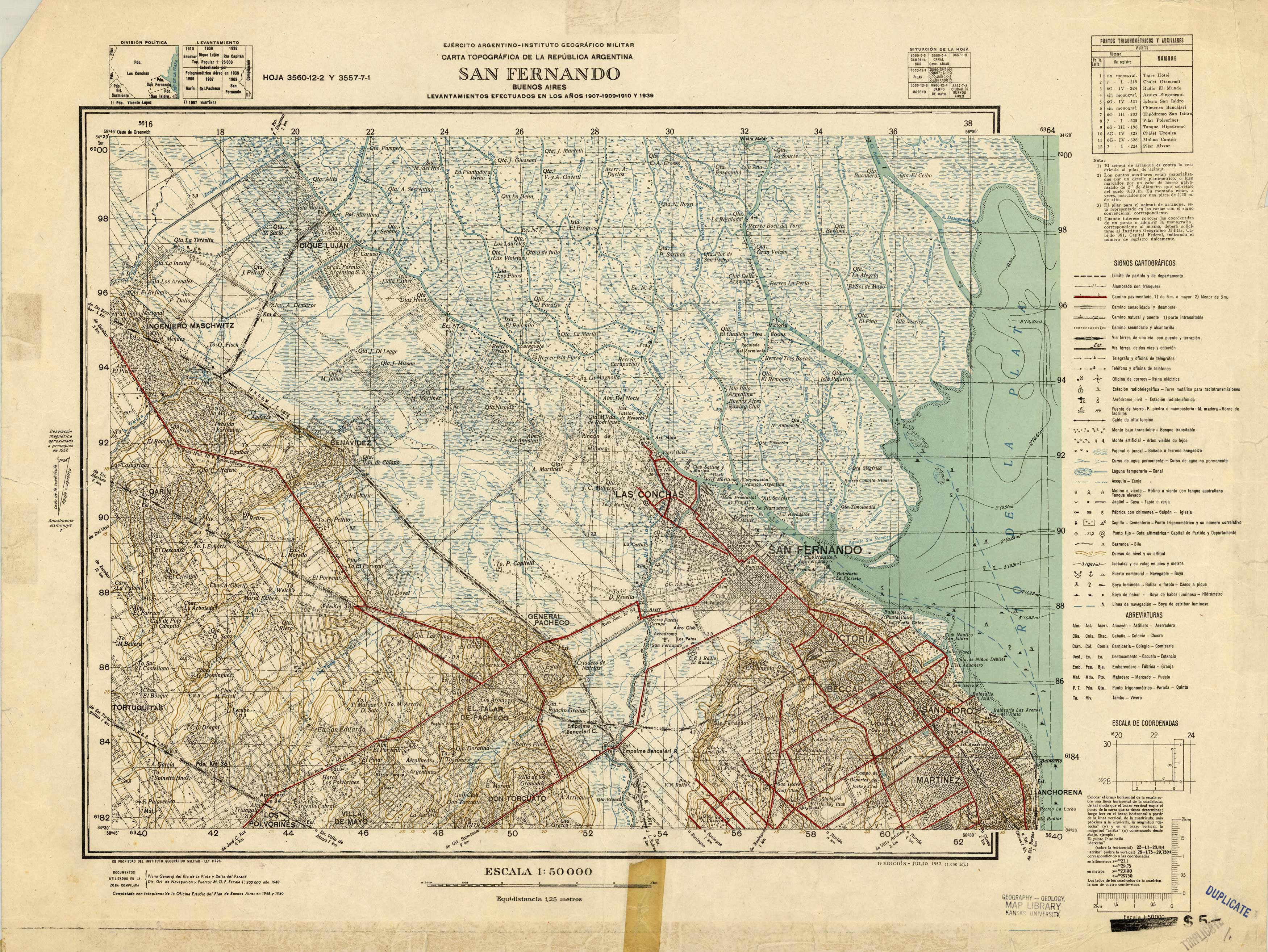 Carta Topografica De La Republica  Argentina