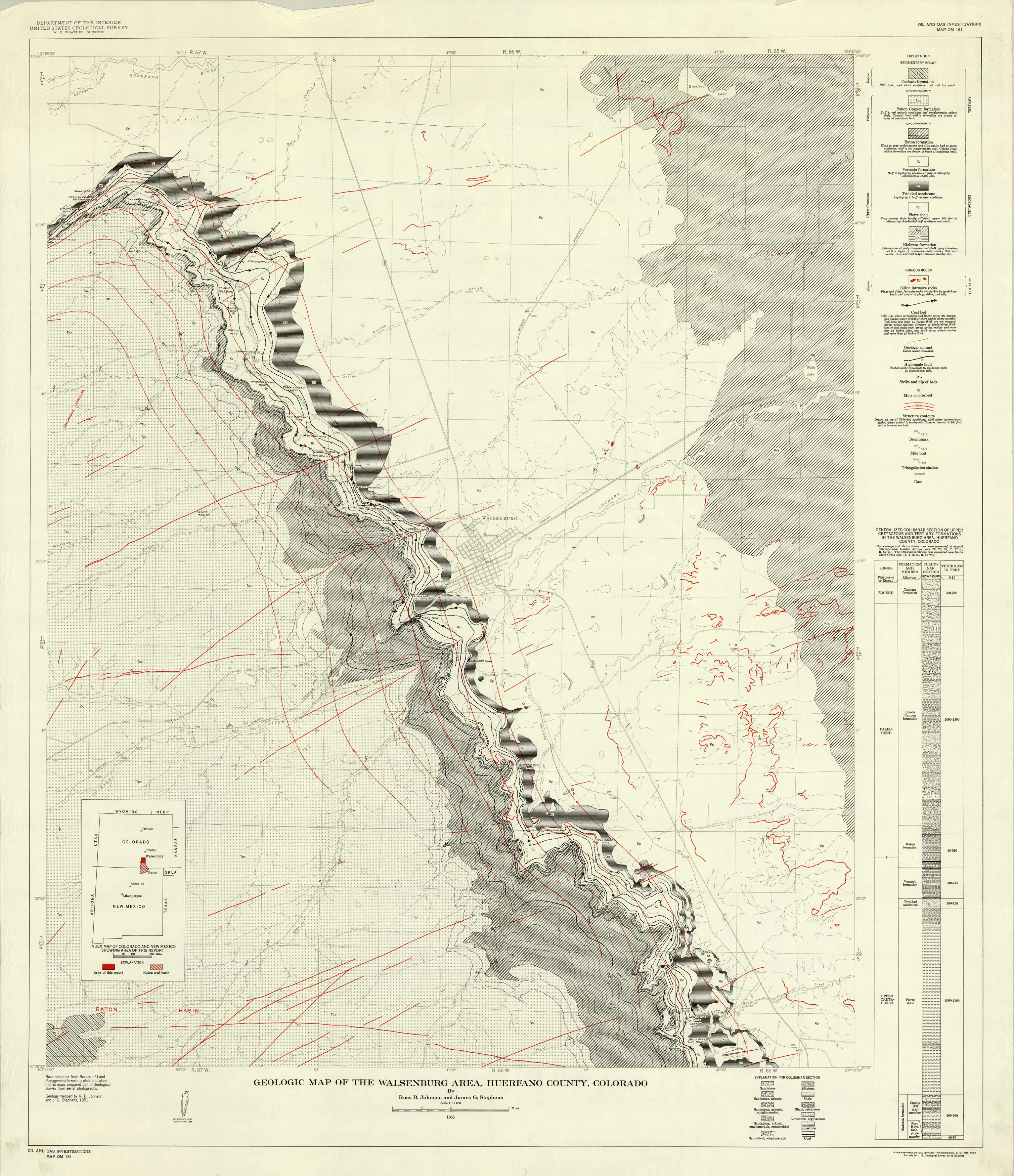 Geologic Map of the Walsenburg Area, Huerfano County, Colorado Art