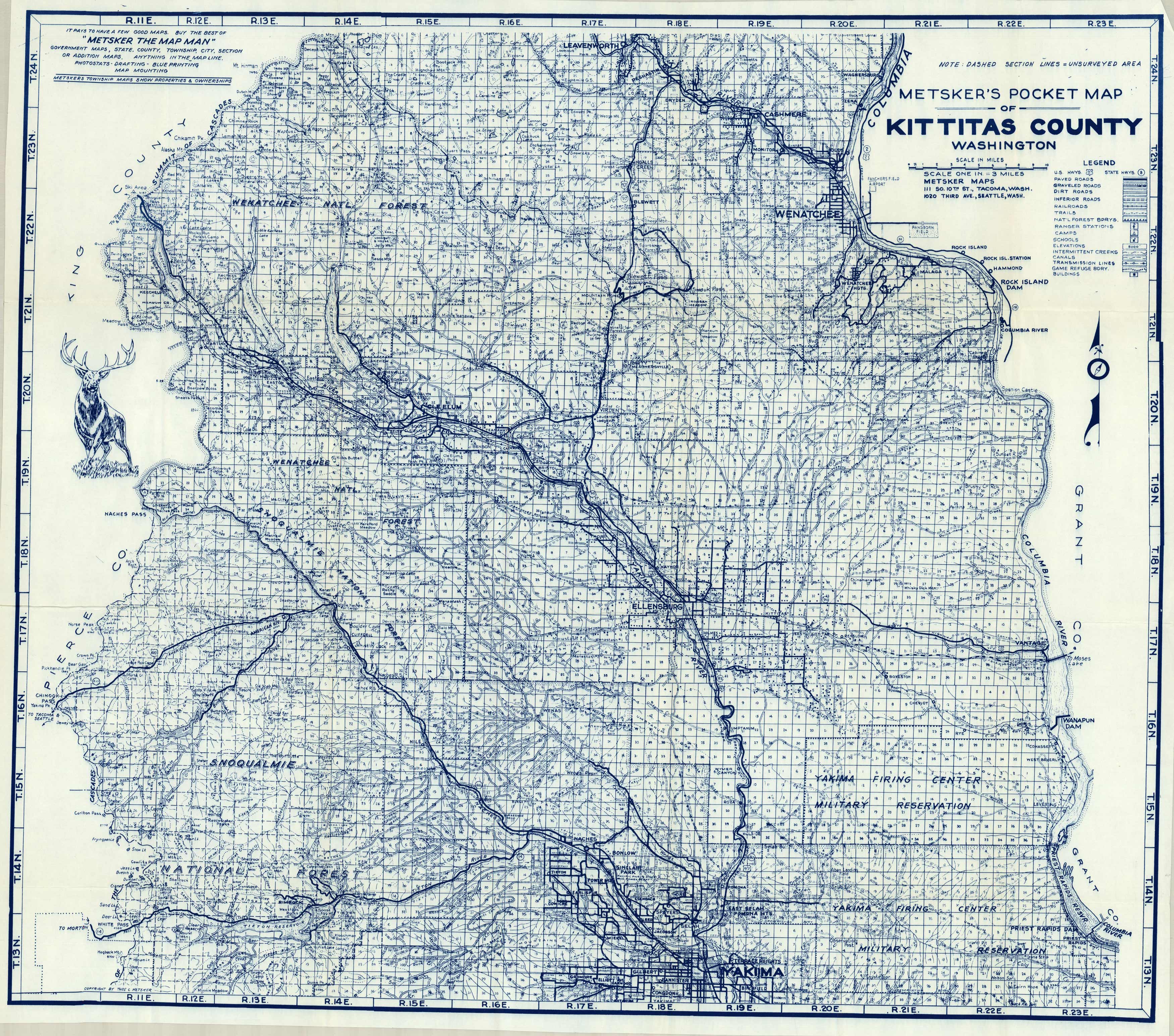 Metskers Map of Kittitas County Metskers Map of Kittitas County