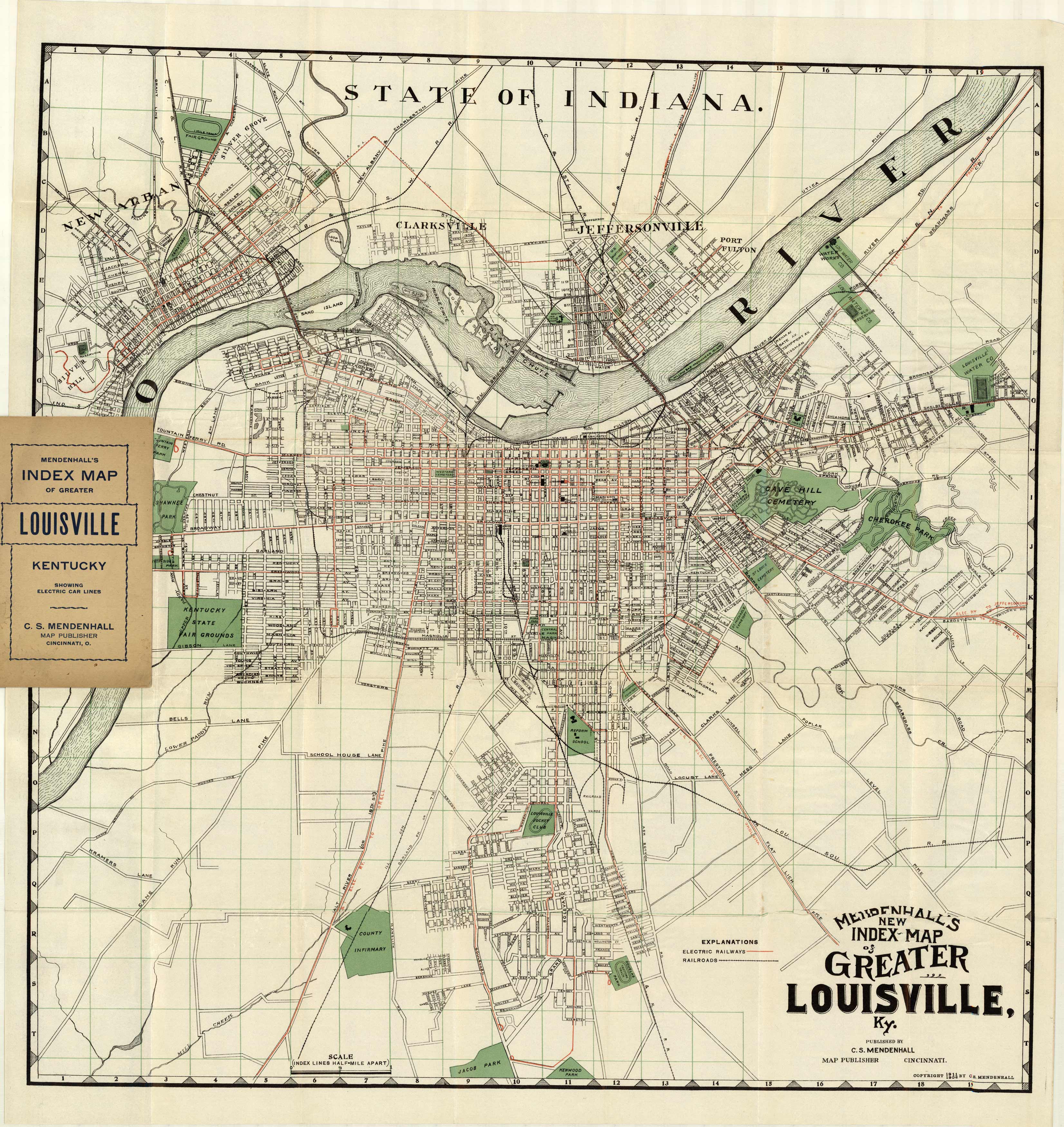 Mendenhalls Index Map of Greater Lousville, Kentucky Showing Electric ...