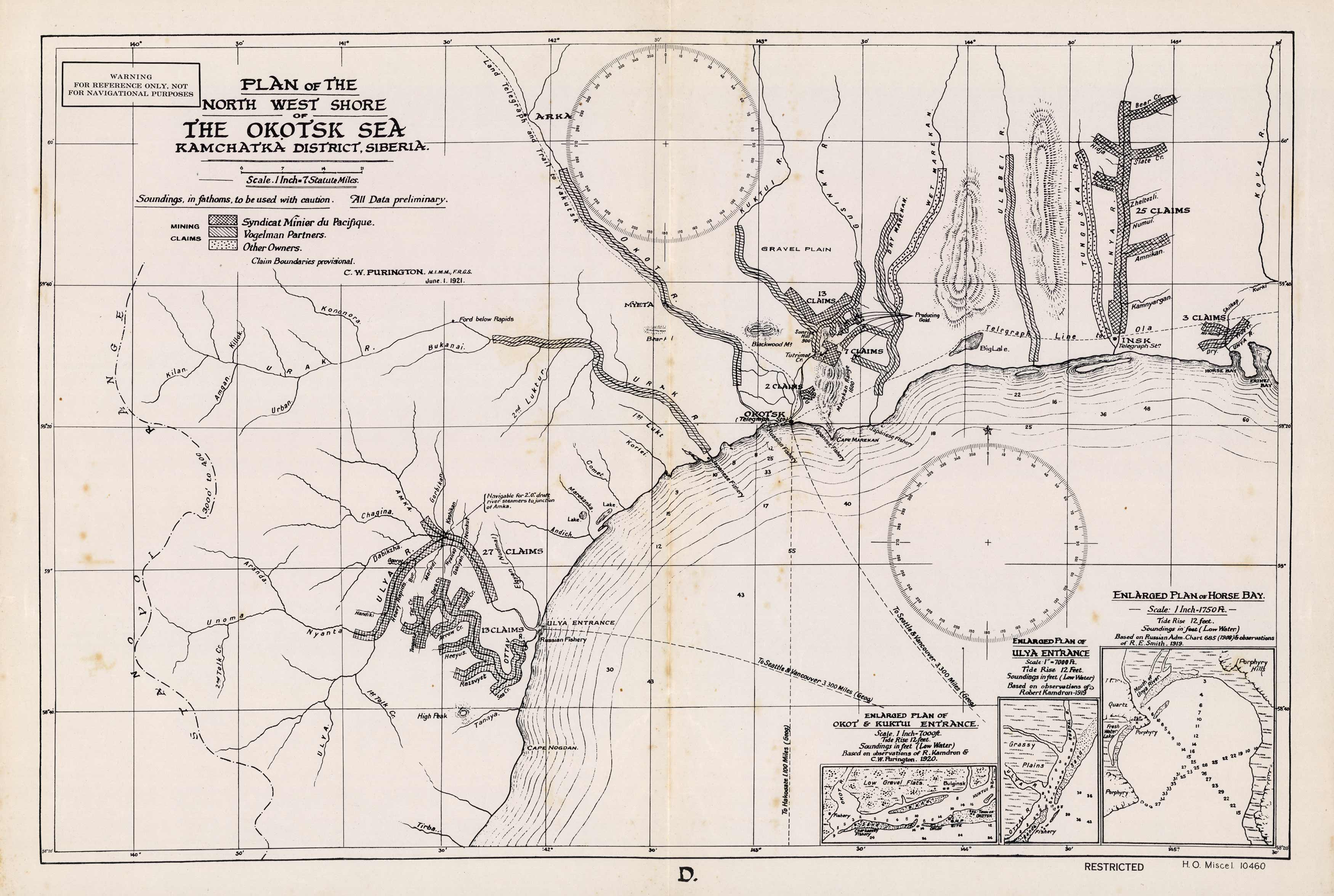 Plan of the North West Shore of The Okotsk Sea (Okhotsk Sea). Kamchatka District