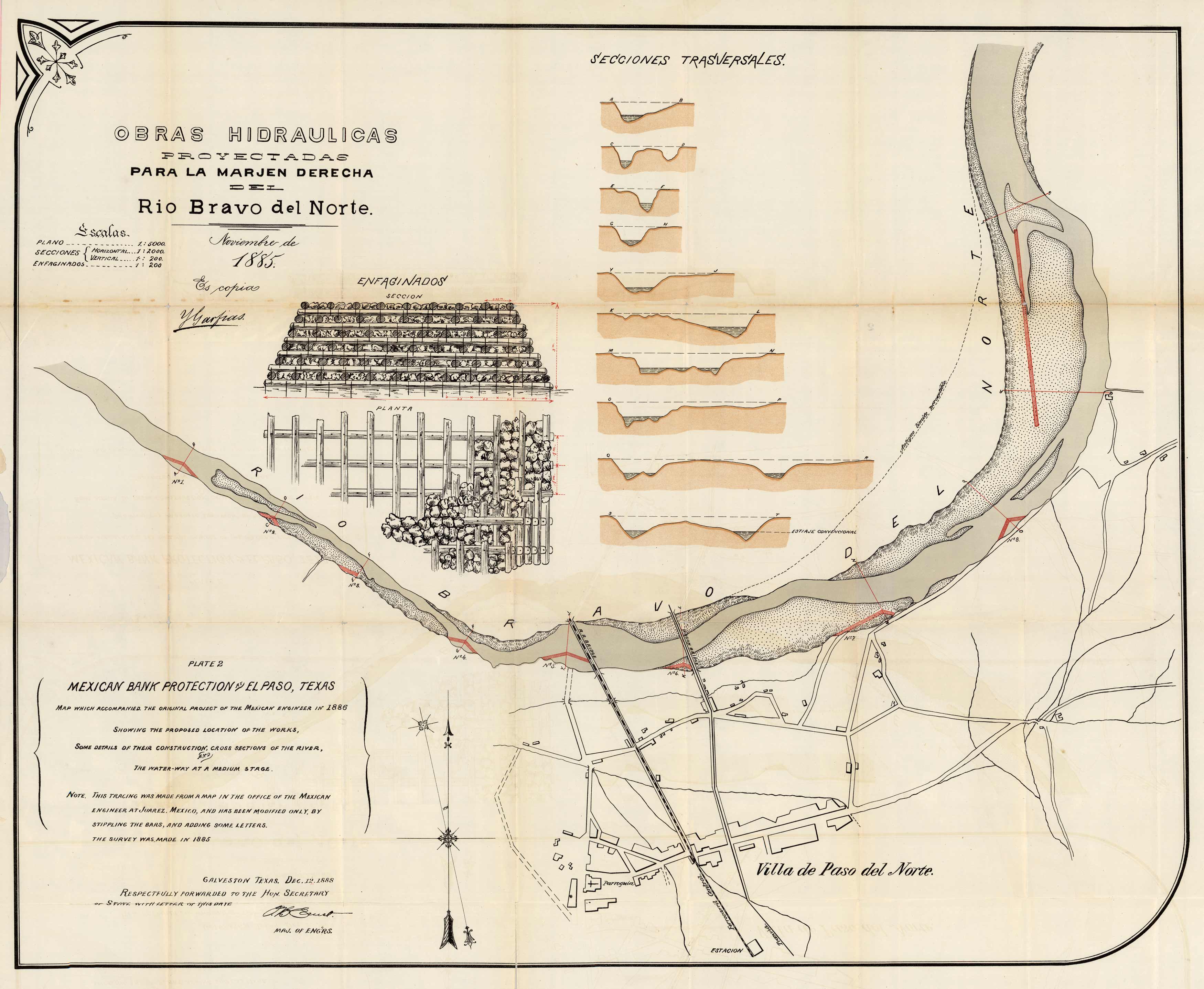 Obras Hidraulicas Proyectadas Para La Marjen Derecha Del Rio Bravo del Norte. Noviembre de 1885 Obras Hidraulicas Proyectadas Para La Marjen Derecha Del Rio Bravo del Norte. Noviembre de 1885