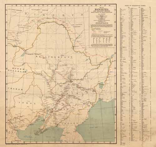 Map of Manchuria and Adjacent Regions Showing Railways and Principal Motor Routes