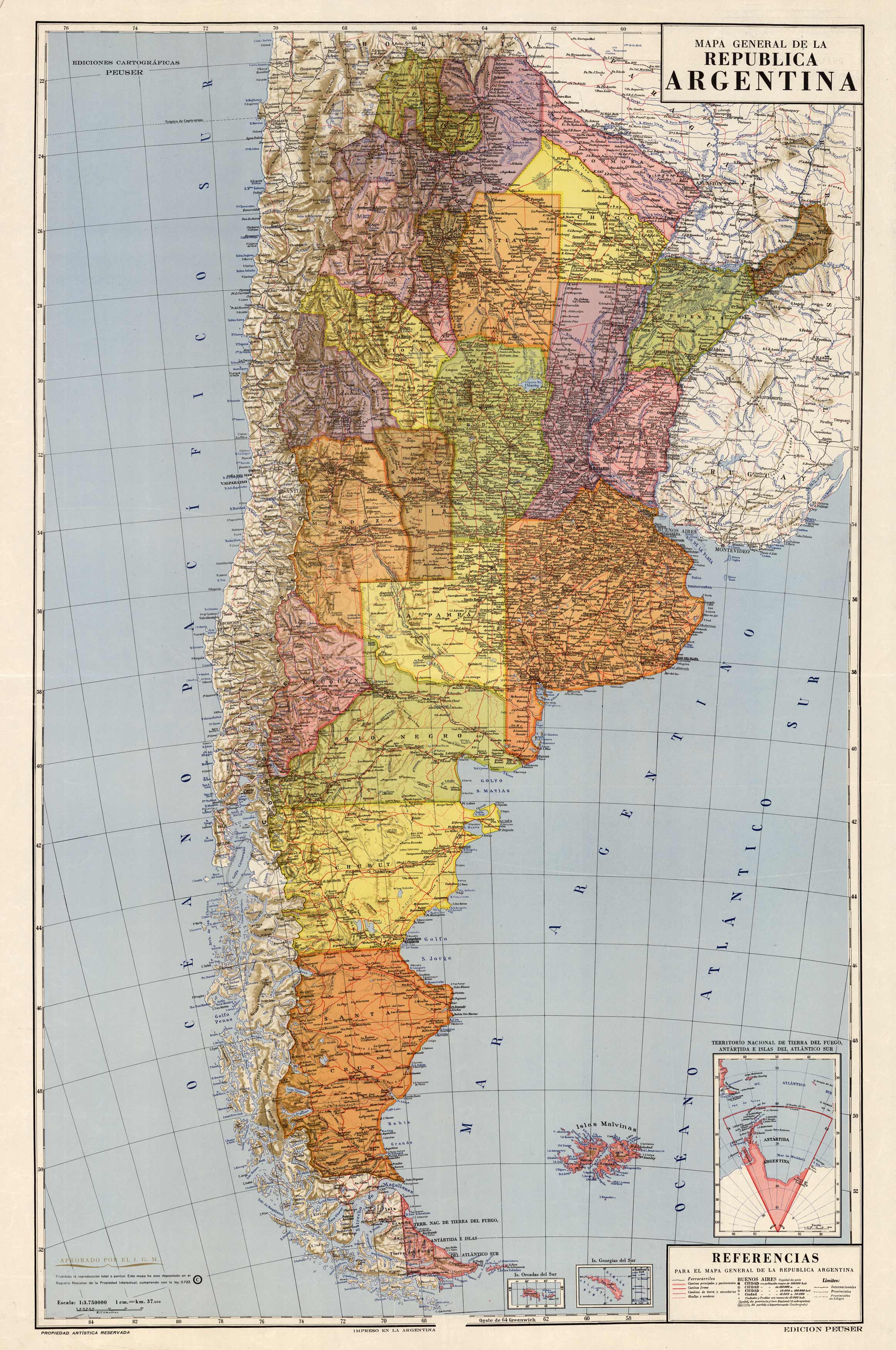 Mapa General de la Republica Argentina